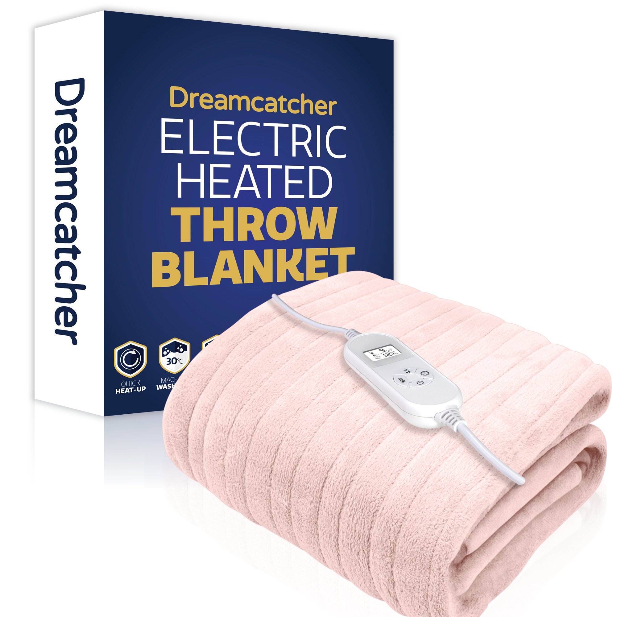 Dreamcatcher Fleece Polyester Electric Heated Throw Blanket 160x120cm- Pink