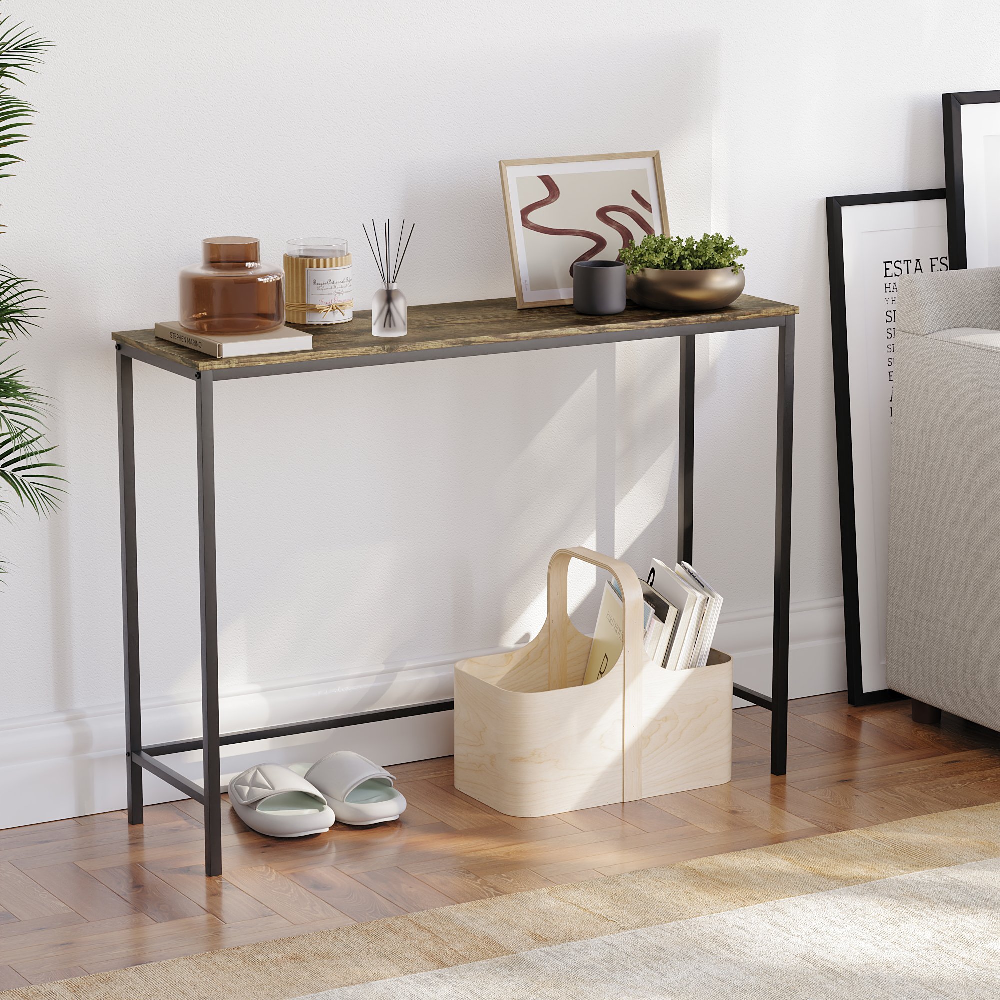 Vida Designs Brooklyn Console Table - Dark Wood