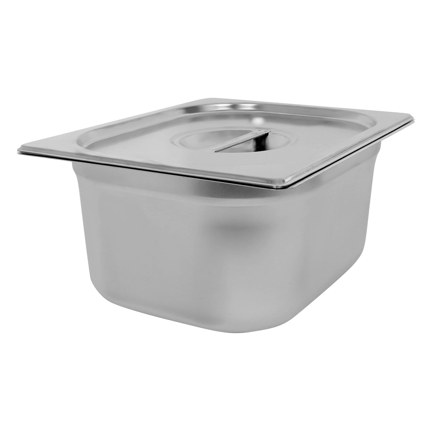 Argon Tableware Steel Gastronorm Container with Lid 1/2 - 8.5L