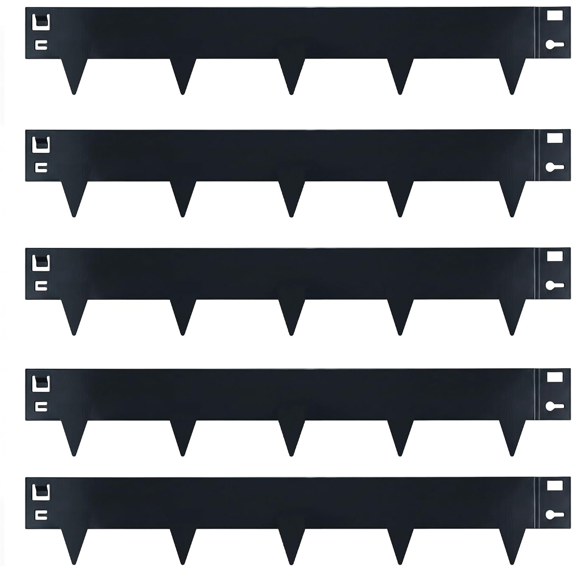 Greenera 5m x 8cm Galvanised Steel Lawn Edging Garden Border - Black