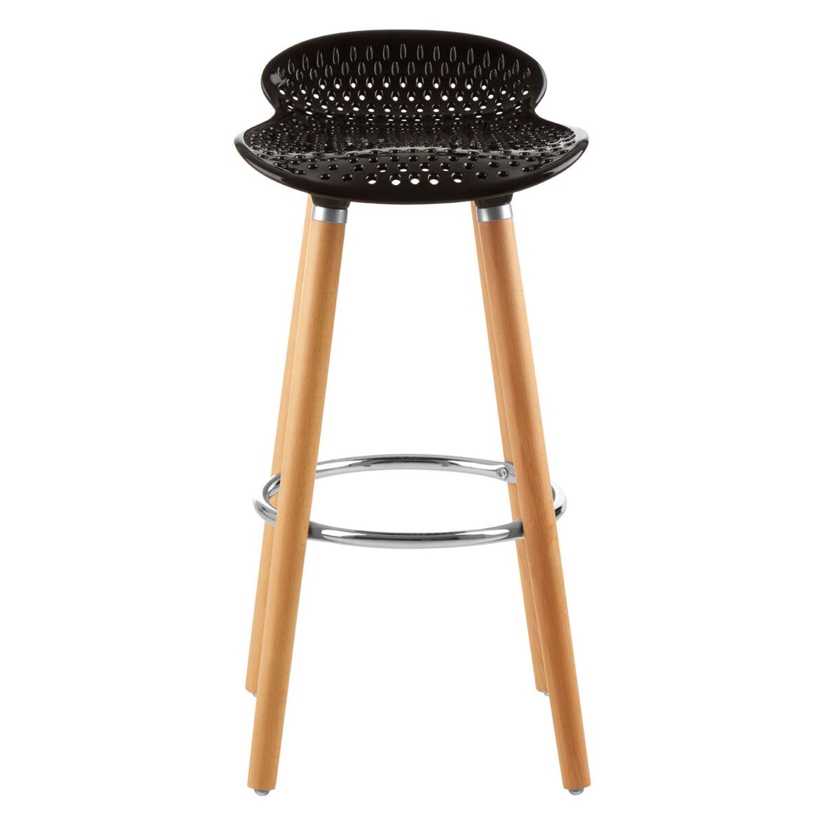Orsina Stockholm Moulded Plastic Bar Stool – Black and Natural
