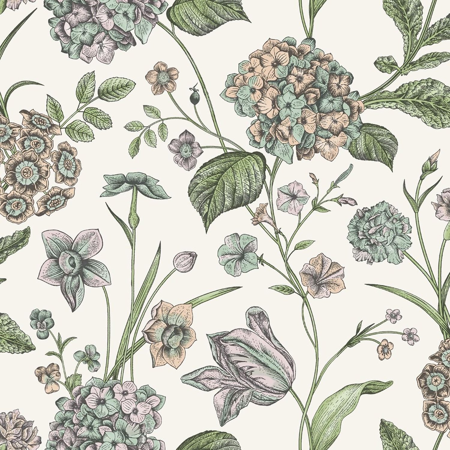 Rasch Amelie Hydrangea Wallpaper