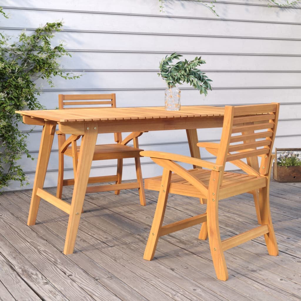 Walplus 2 Piece Wood Garden Chairs - Brown - 58 x 58 x 87 cm