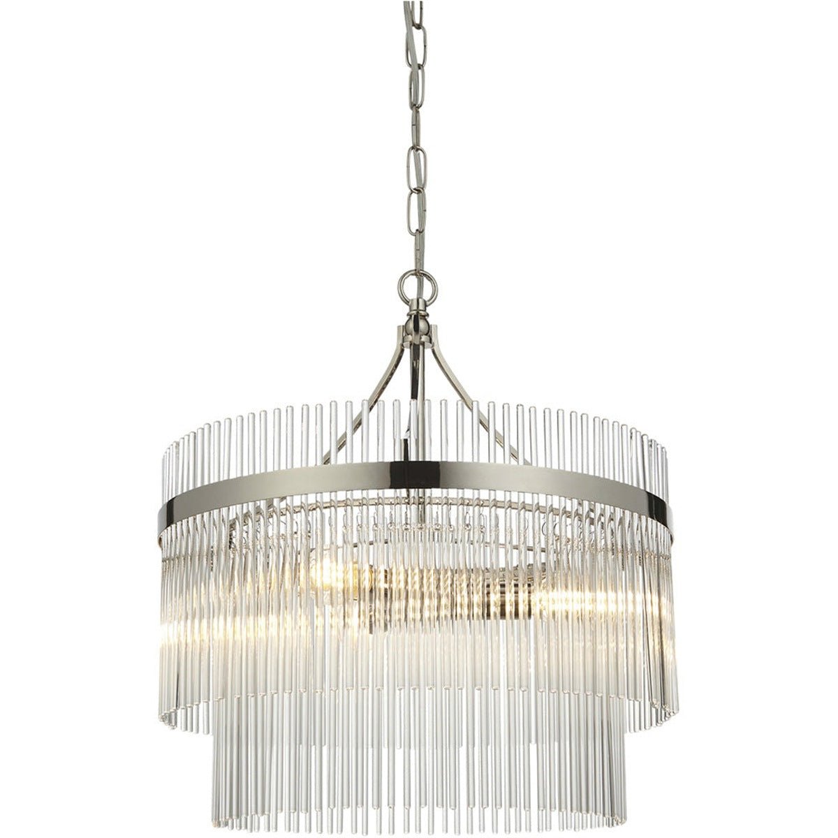 Loops Direct Clear Glass 3-Light Pendant Light - Nickel