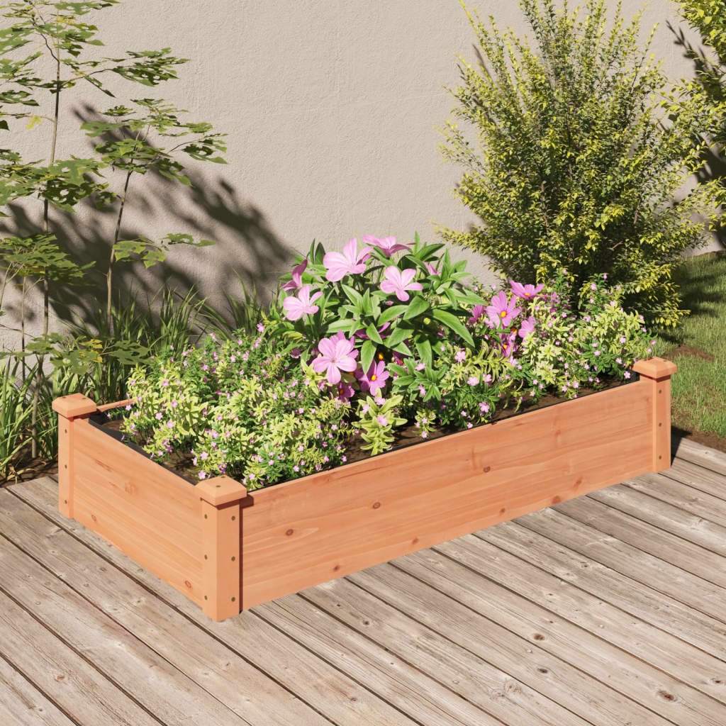 Walplus Firwood Raised Garden Bed - Brown - 120 x 60 x 25 cm