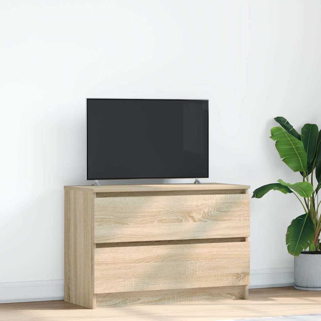 Walplus Engineered Wood TV Cabinet - Light Oak - 80 x 35 x 54 cm