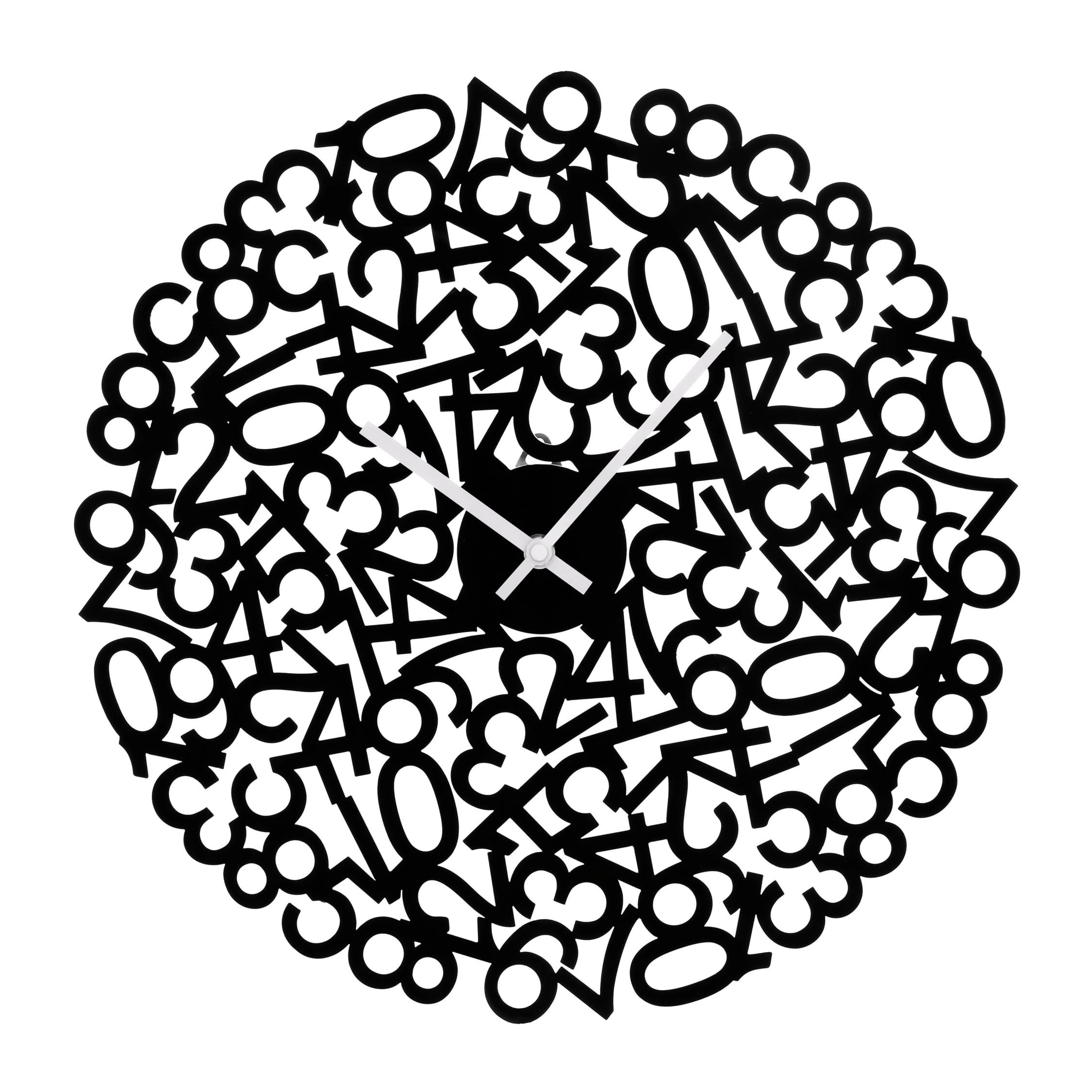 Orsina Divini 40cm Dia Numbers Design Wall Clock - Black