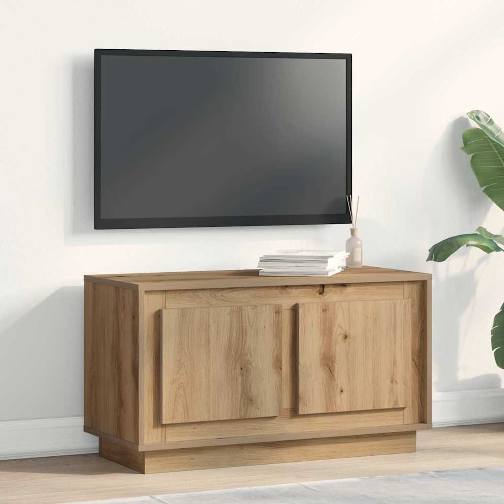 Walplus Engineered Wood 2 Doors TV Cabinet - Artisan Oak - 80 x 35 x 45 cm