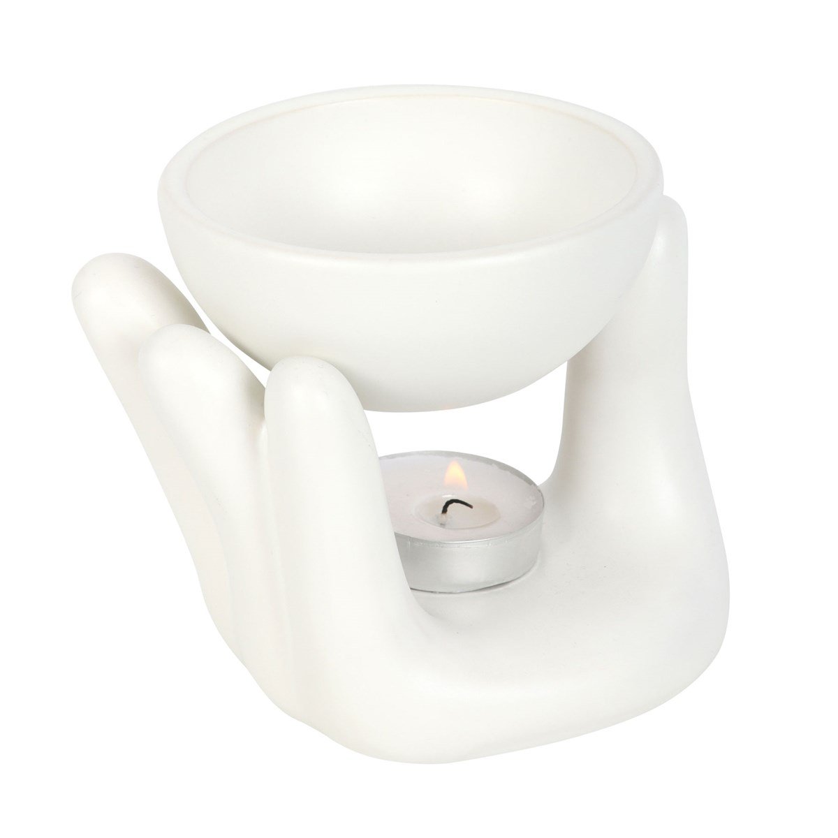 Something Different Ceramic Hand Oil Burner - White