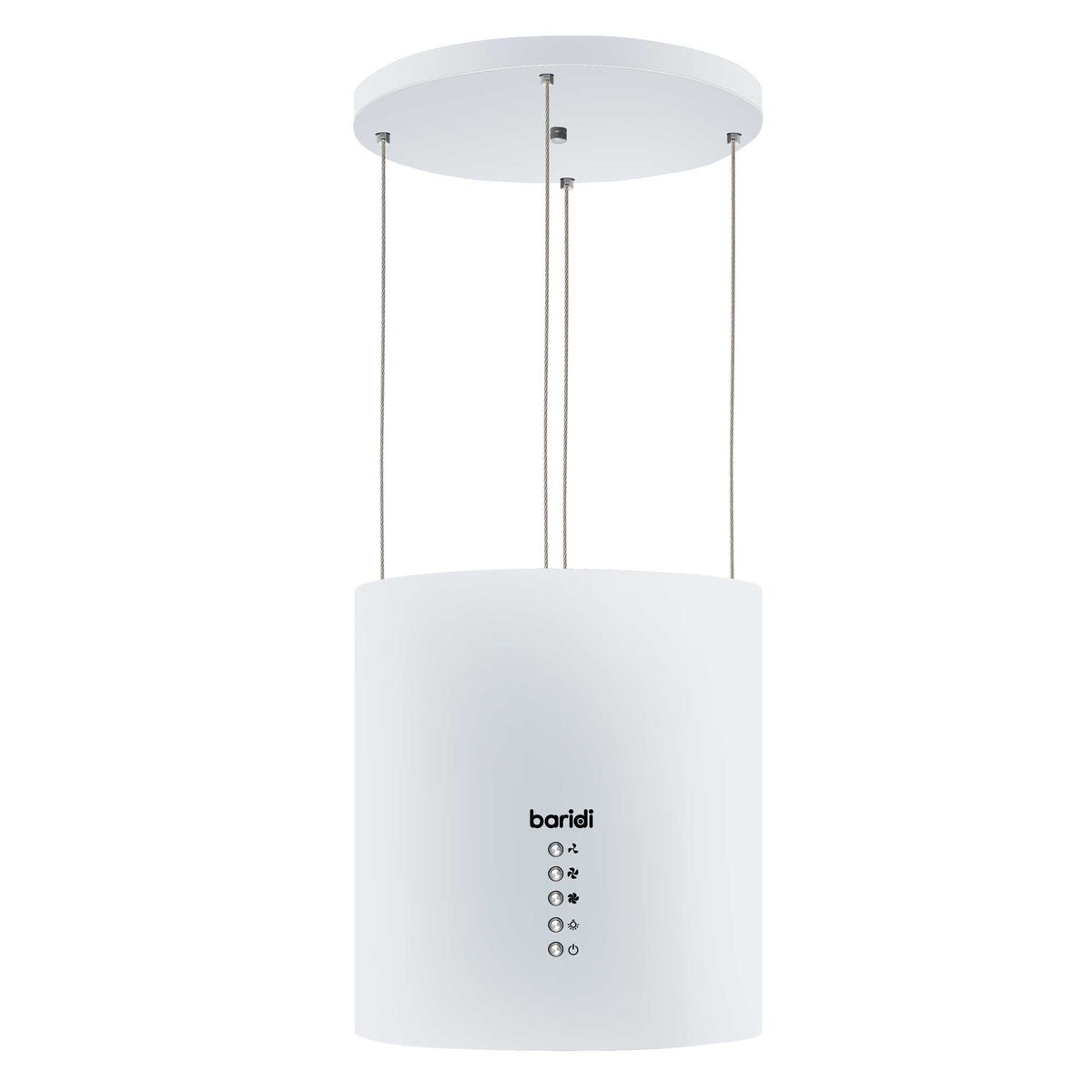 Baridi 35cm Round Island Cooker Hood - White