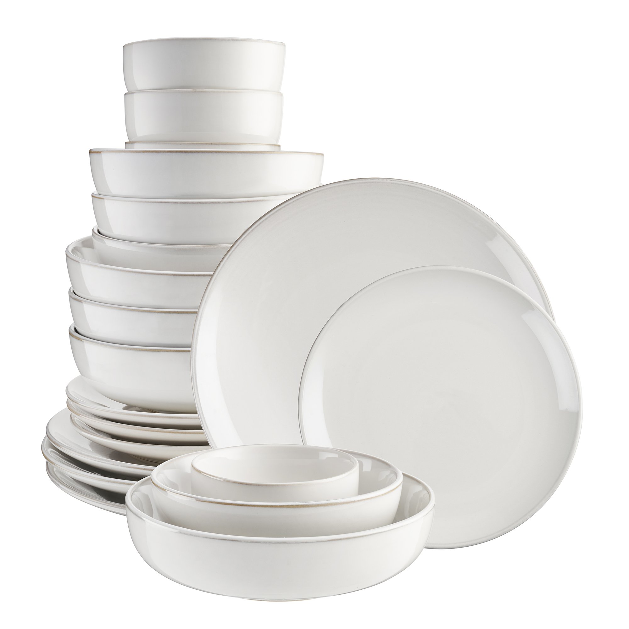Cooks Professional 20 Piece Nordic Stoneware Dinnerware Set - White