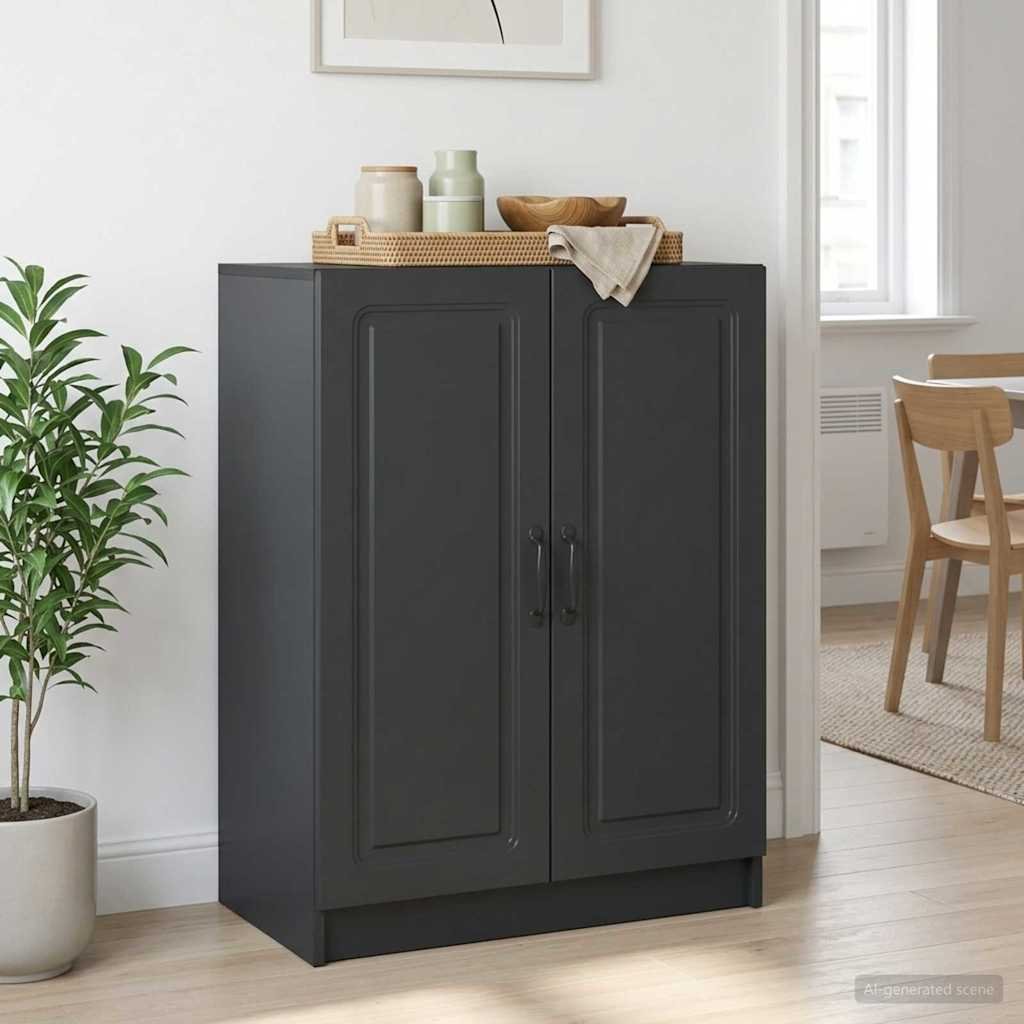 Walplus Engineered Wood Sideboard - Black - 66 x 34.5 x 87 cm