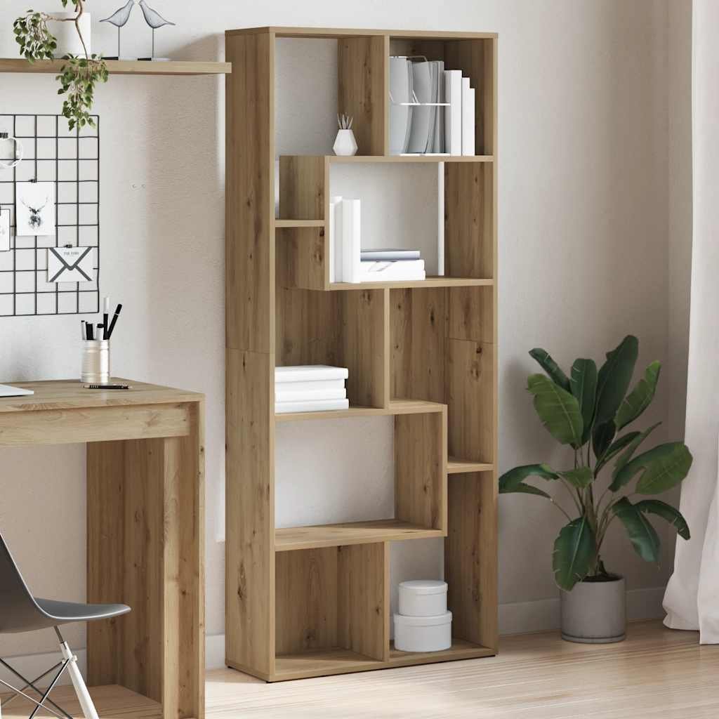 Walplus Engineered Wood Bookcase - Oak - 67 x 24 x 161 cm