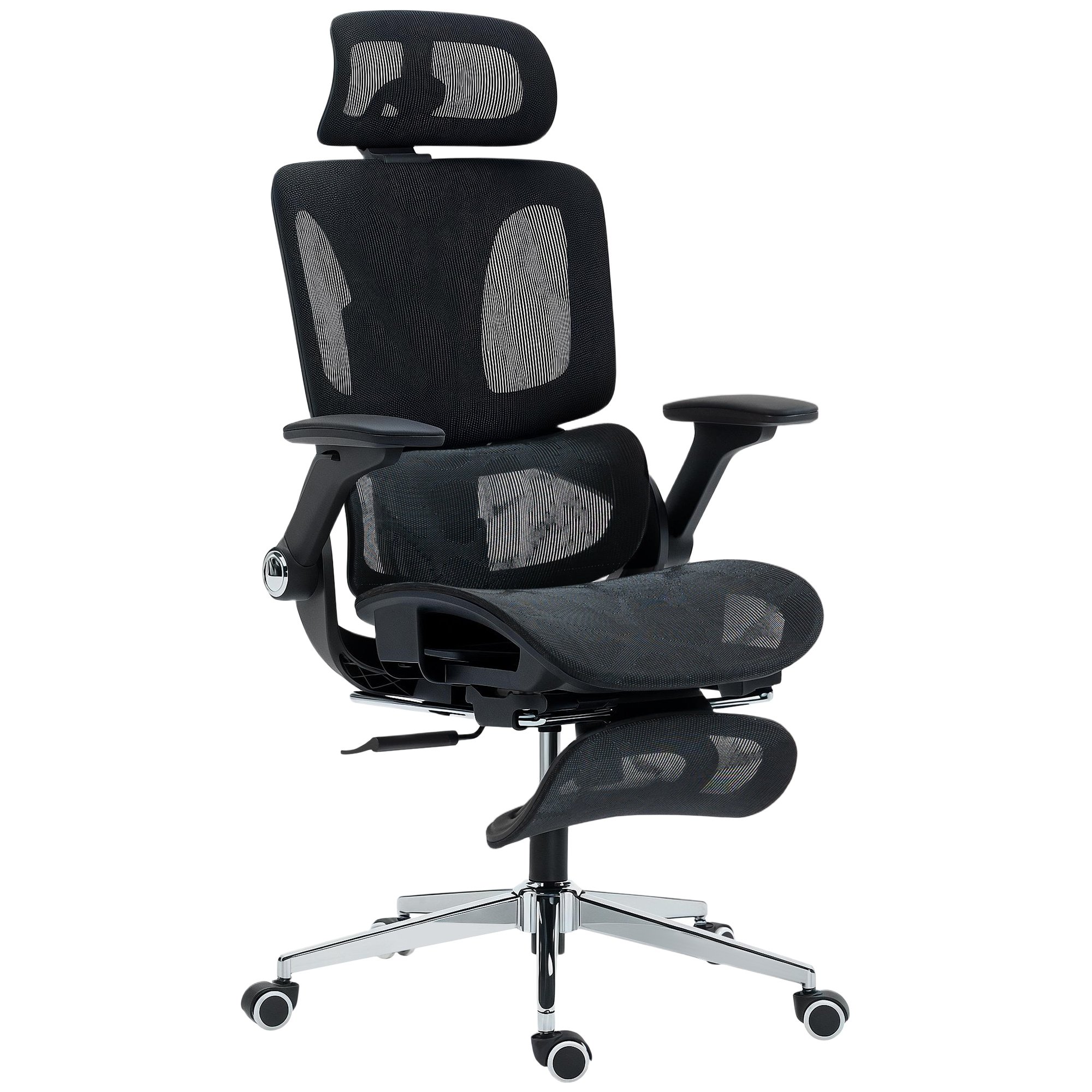 HOMCOM Mesh Adjustable Office Chair with Separated Backrest - Black