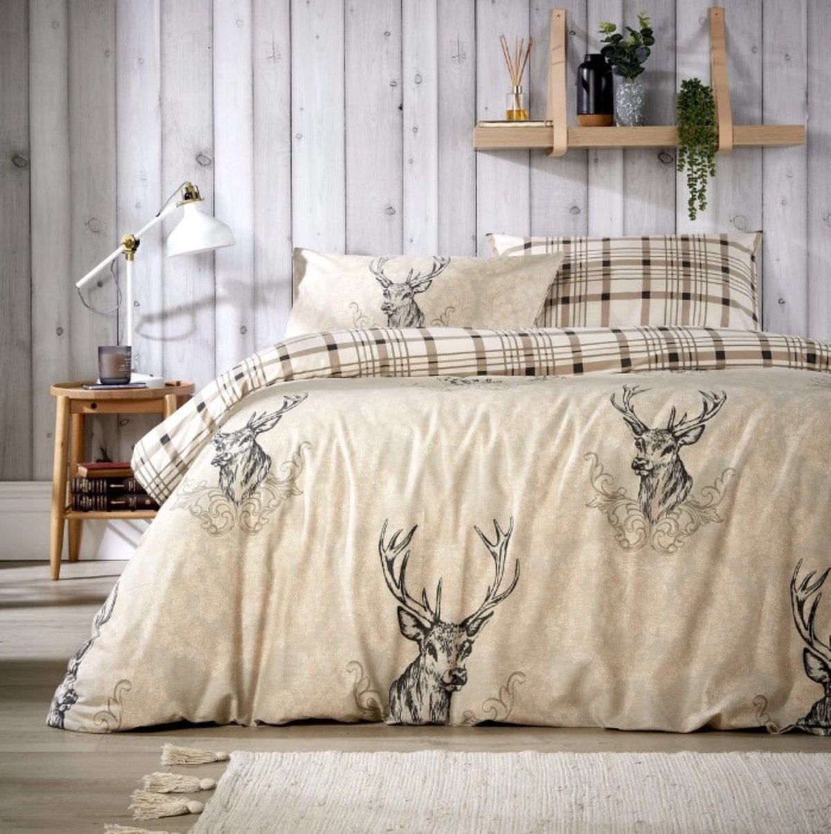 New Edge Blinds Highland Stag Natural Duvet Set - Double