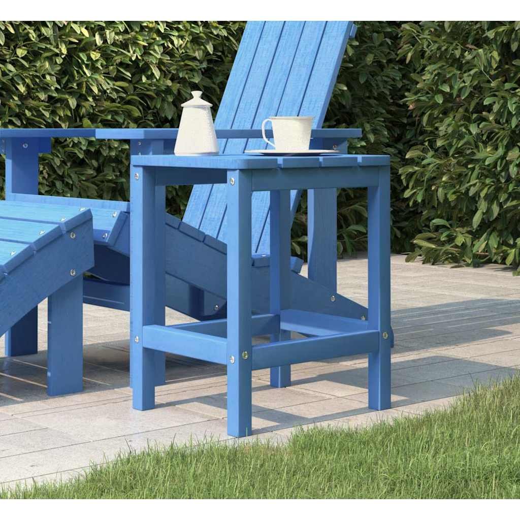 Walplus HDPE Garden Adirondack Table - Aqua Blue - 38 x 38 x 46 cm