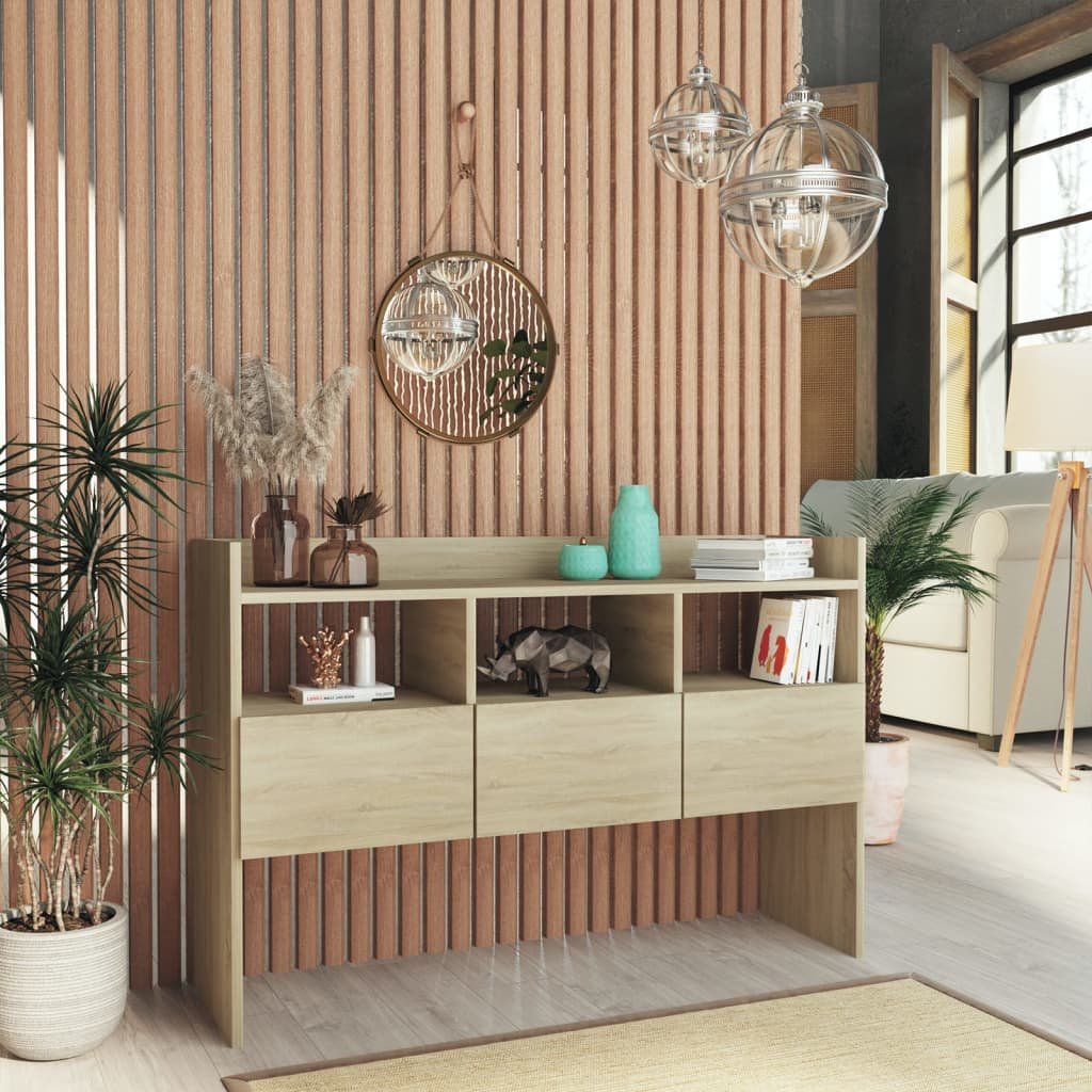 Walplus Engineered Wood Sideboard - Sonoma Oak - 105 x 30 x 70 cm