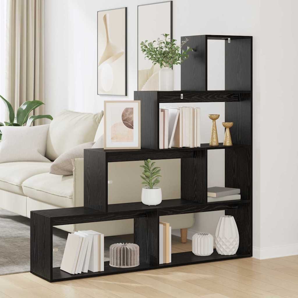 Walplus Engineered Wood Bookcase - Dark Oak - 137.5 x 29 x 103.5 cm