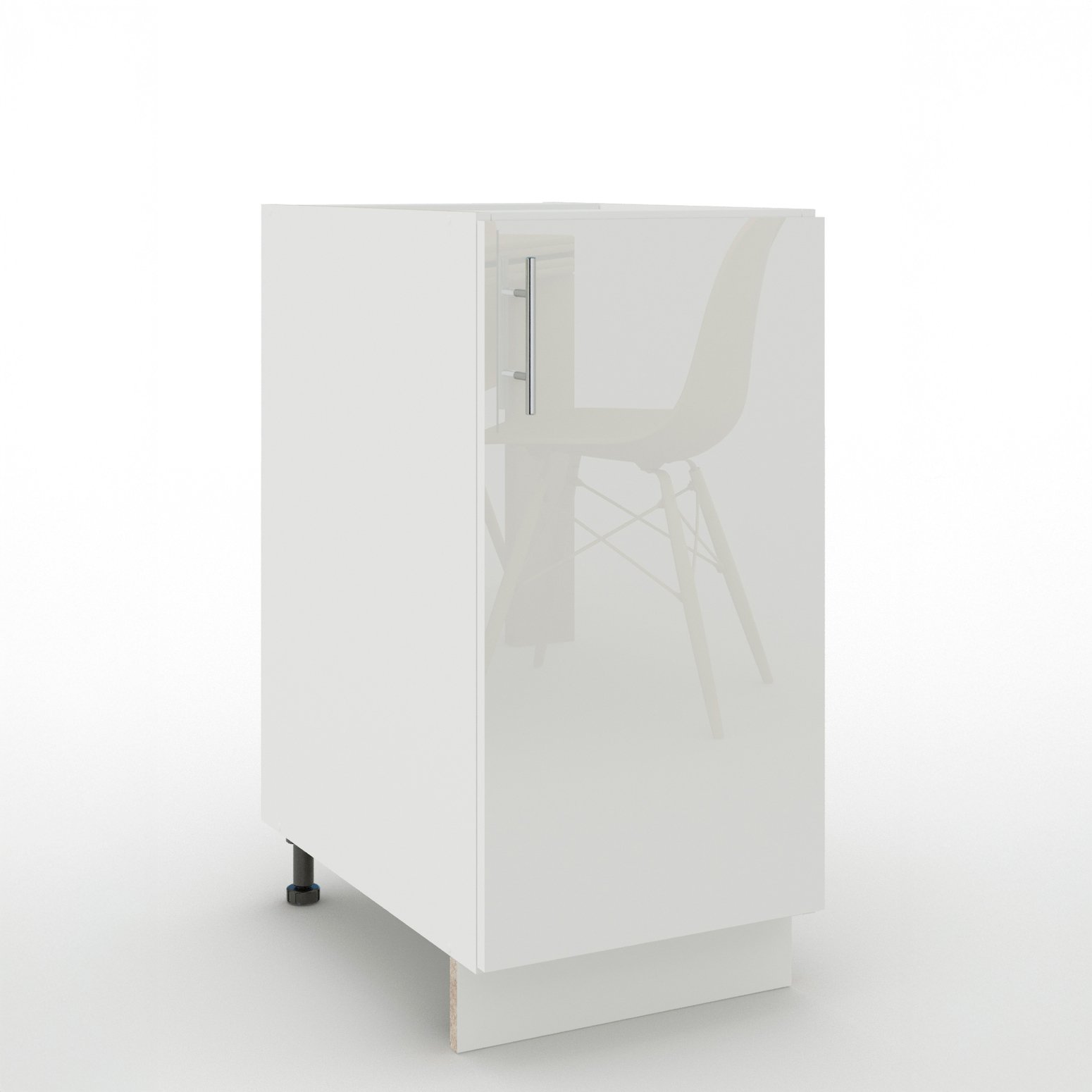 JD Greta 400mm Adjustable Leg Base Cabinet with 1 Door - White Gloss