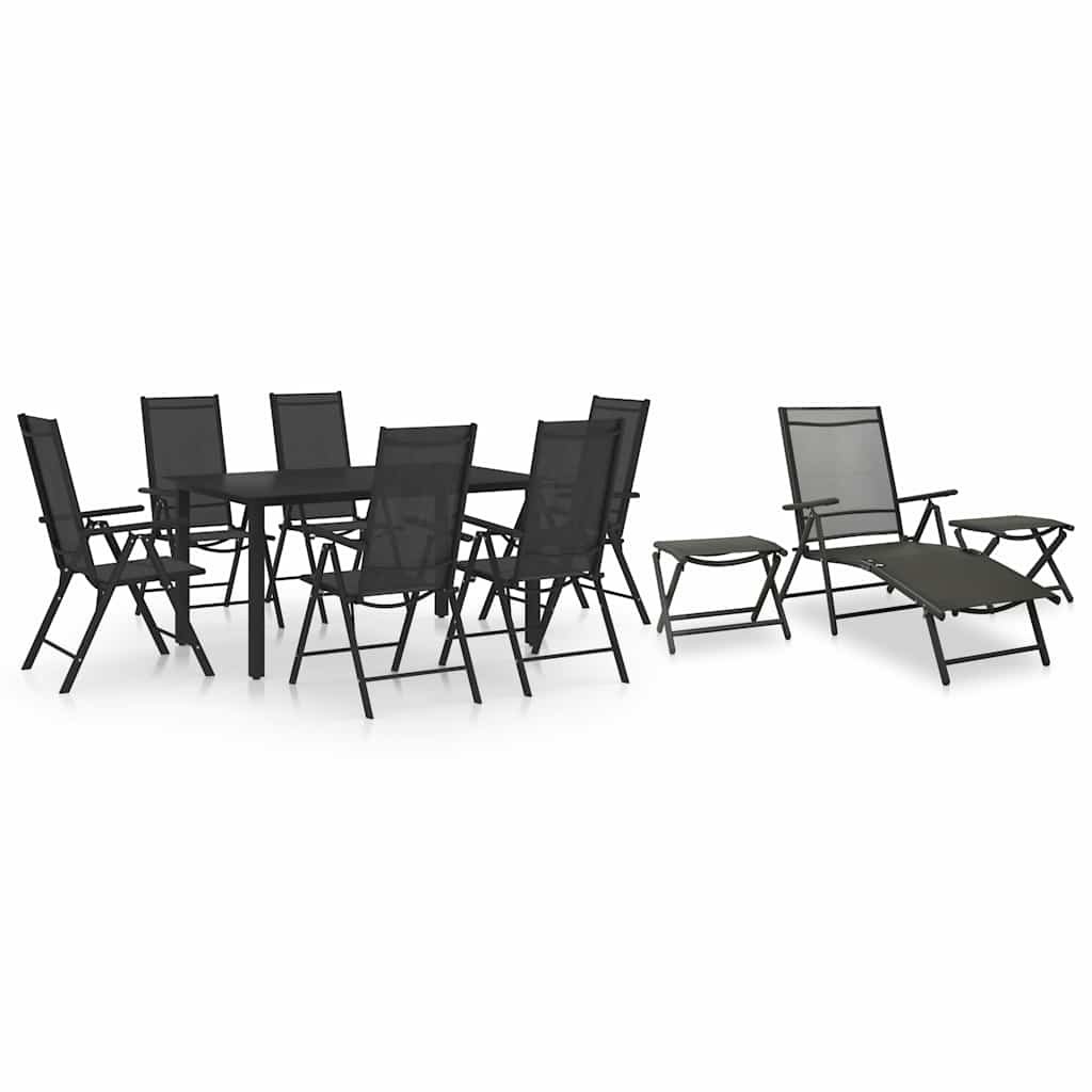 Walplus 10 Piece Aluminium Garden Dining Set - Anthracite
