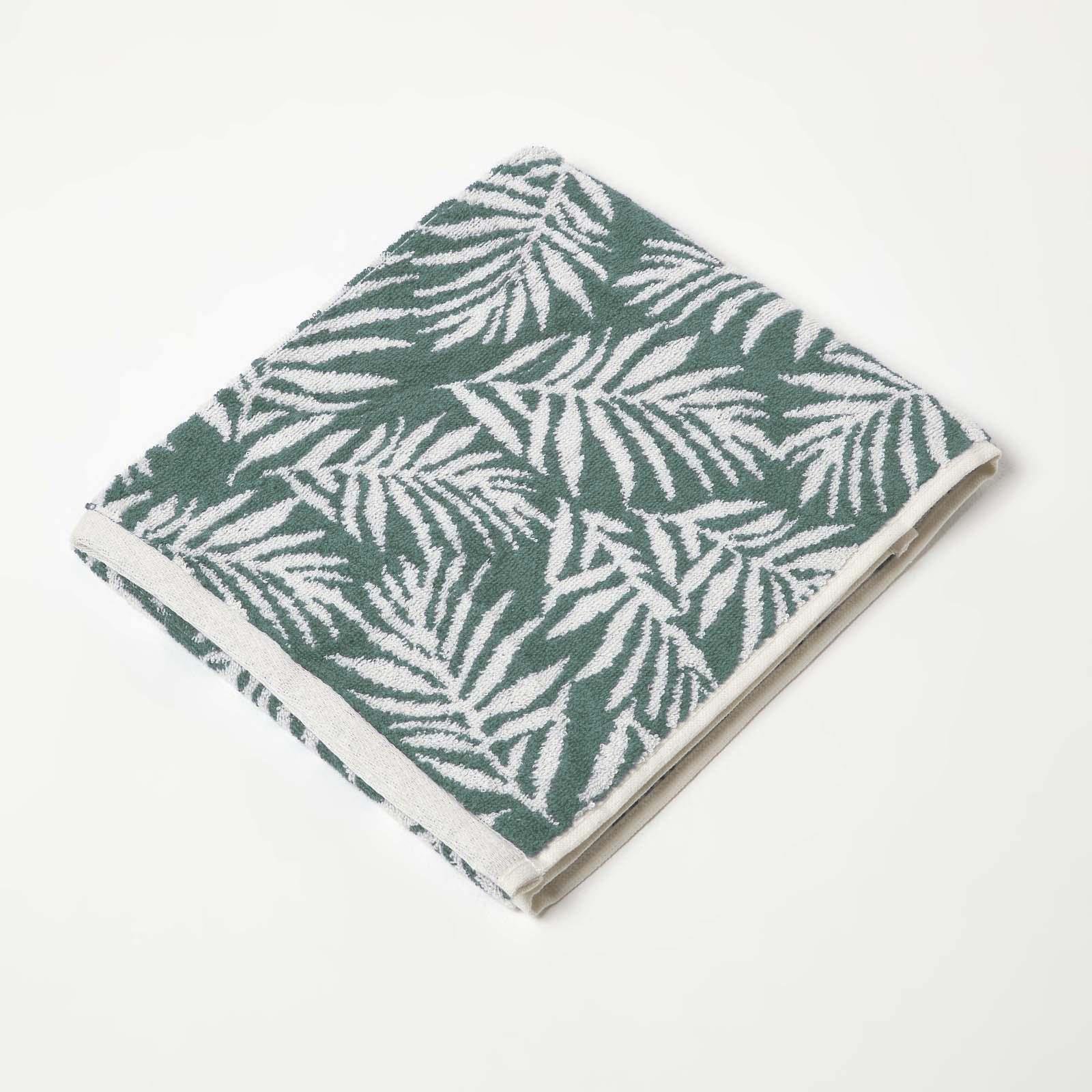 Homescapes Turkish Cotton Botanical Hand Towel - Green