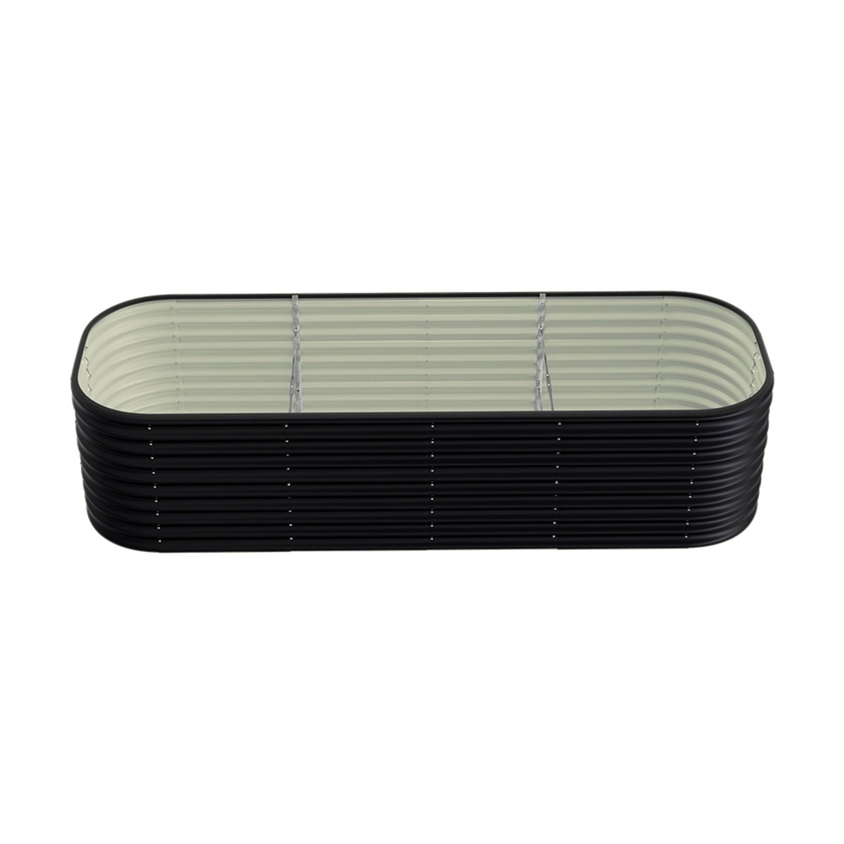 Living and Home 240cm Galvanised Steel Oval Raised Garden Bed - Anthracite