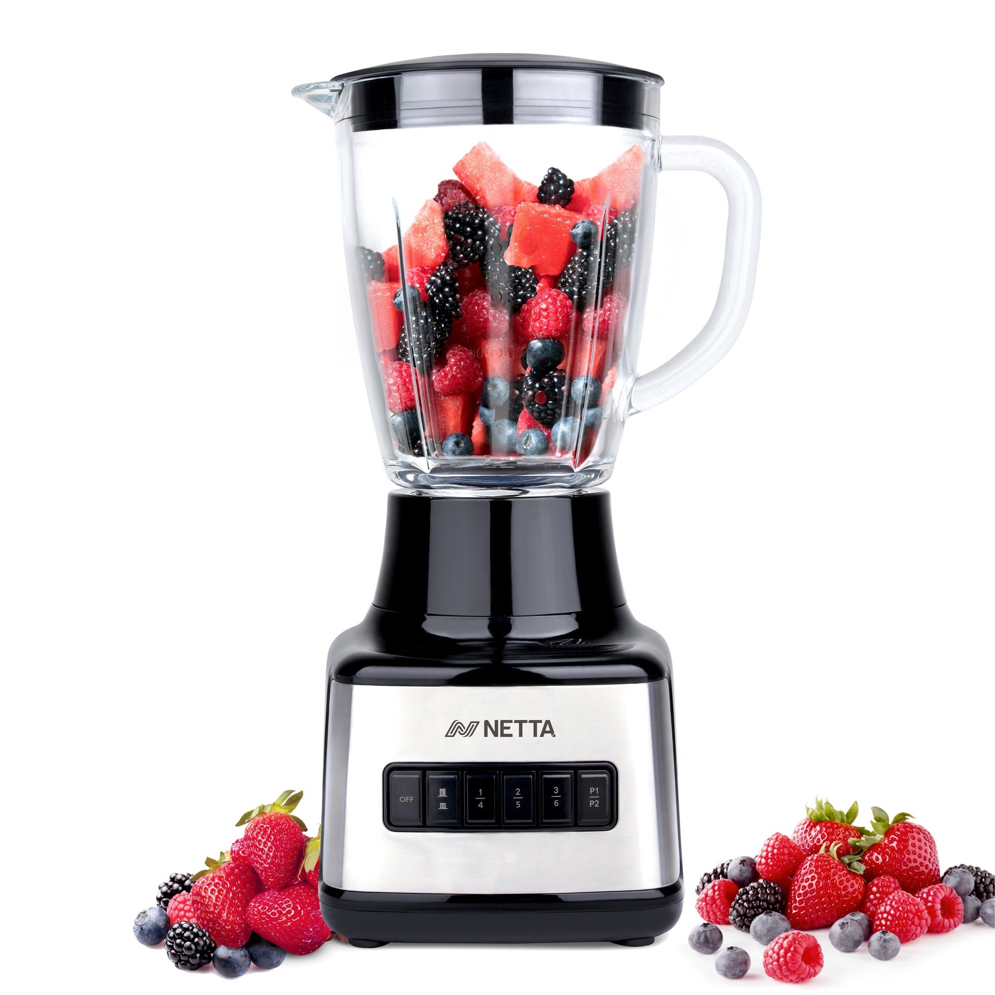 NETTA 500W Table Blender with 1.5L Glass Jug, 8 Speeds
