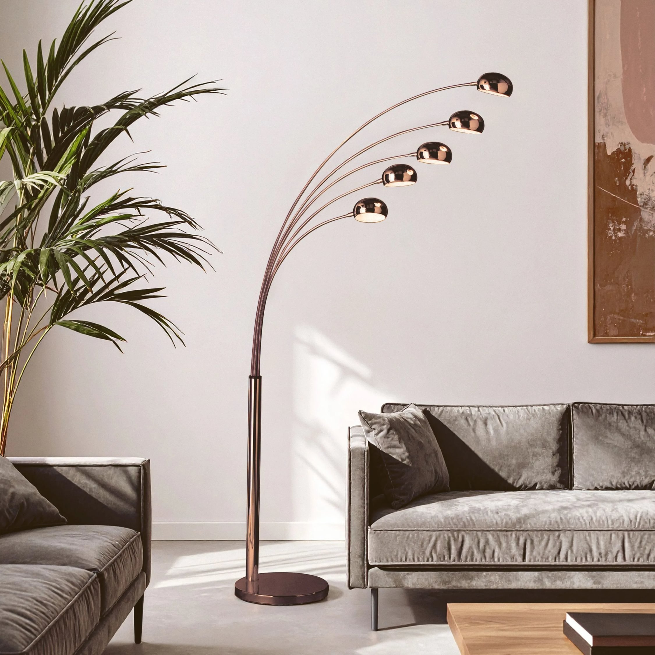 Orsina Zeus 5-Arm Arc Floor Lamp – Gold
