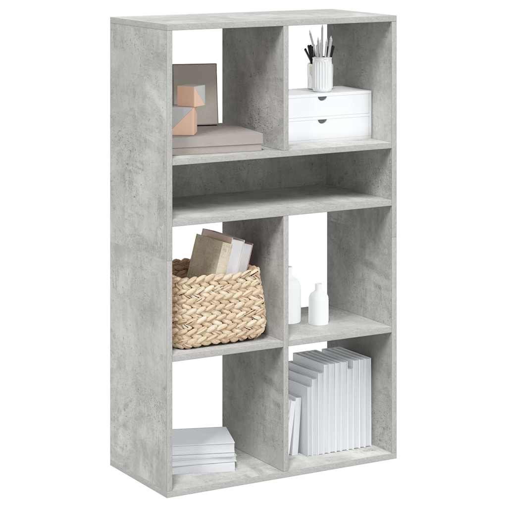 Walplus Engineered Wood Book Cabinet - Stone Grey - 66 x 31 x 112 cm