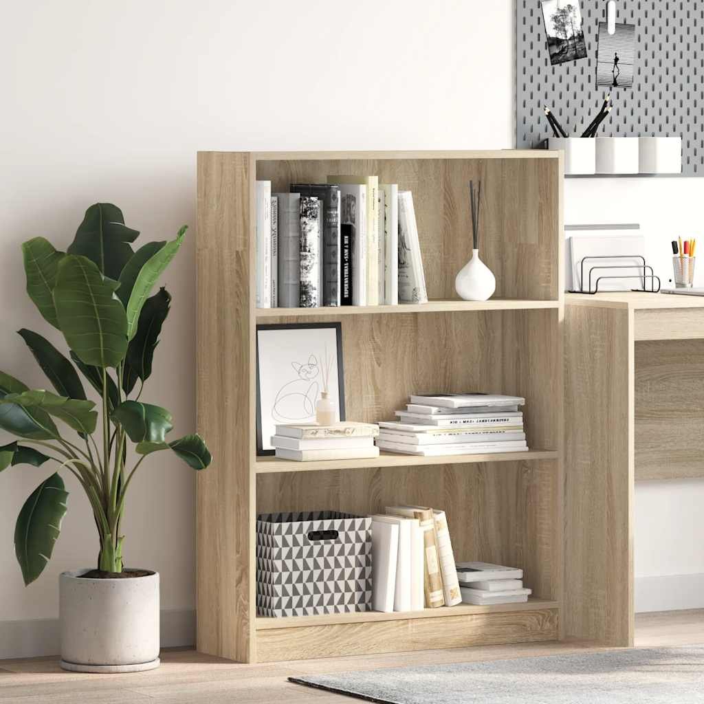 Walplus Engineered Wood Bookcase - Light Oak - 80 x 24 x 109 cm