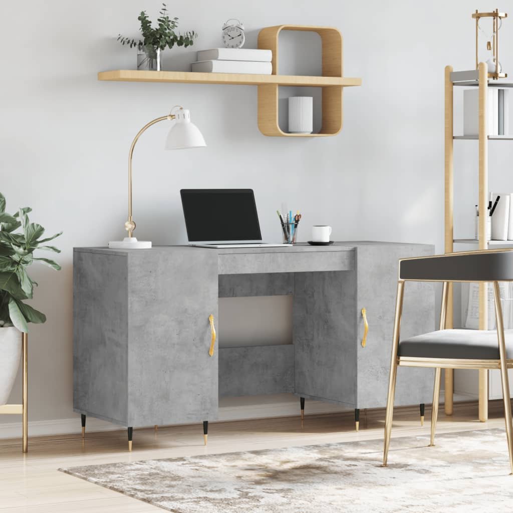 Walplus Aluminium Alloy Engineered Wood Desk - Granite Grey - 140 x 50 x 75 cm