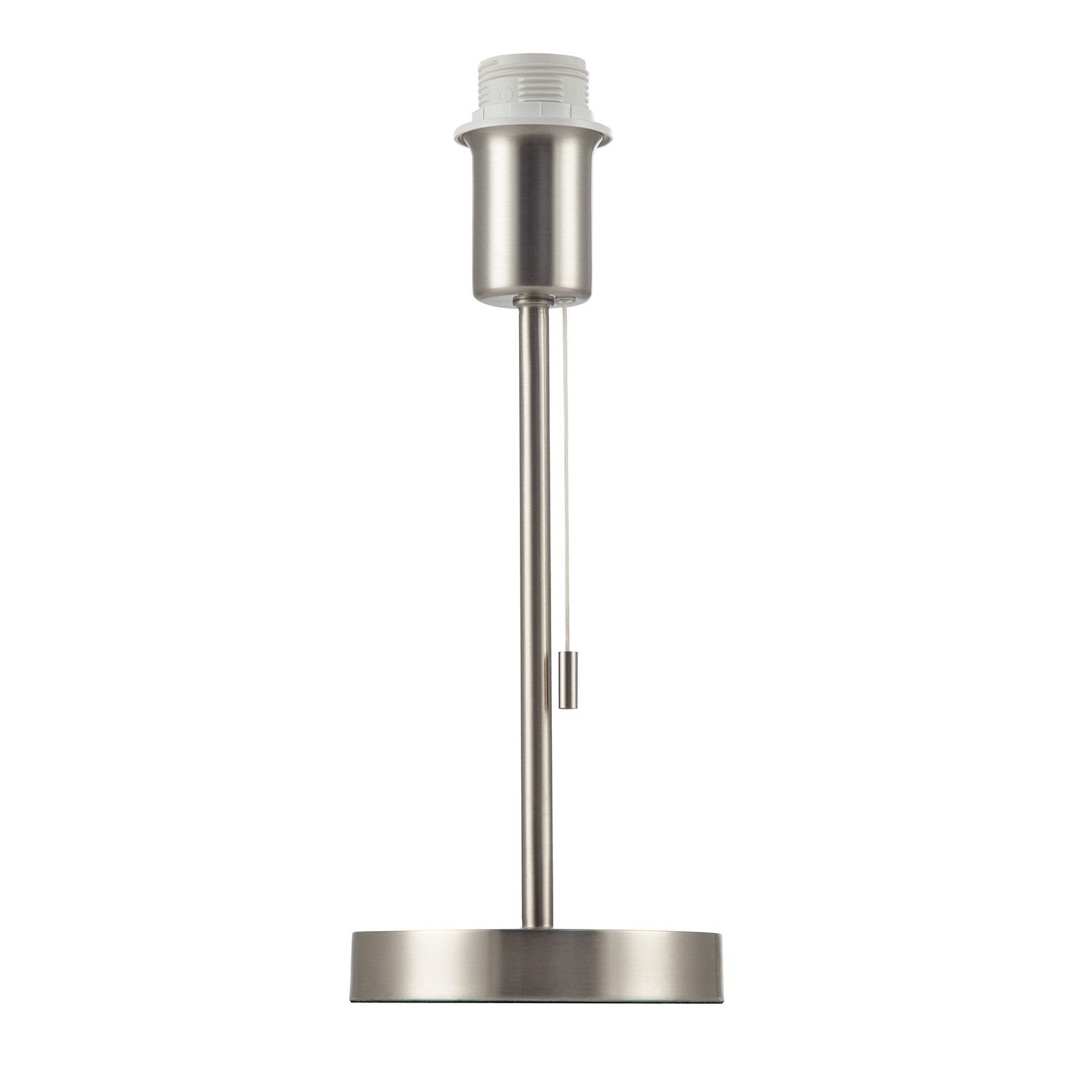 Happy Homewares Base in Satin Nickel with Pull Cord Switch Table Lamp - 13cm