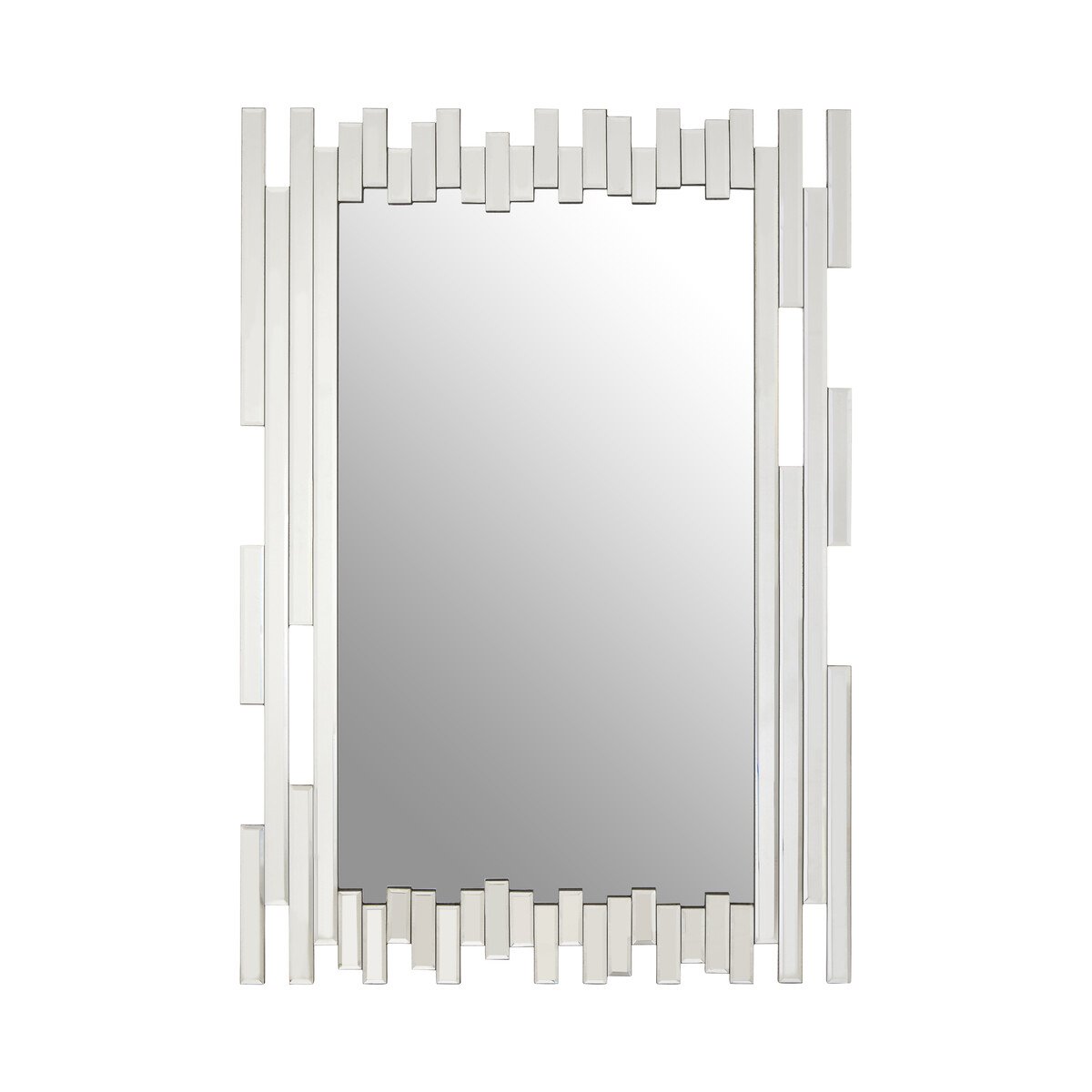 Orsina Puzzle Wall Mirror with Cut Out Frame – Silver