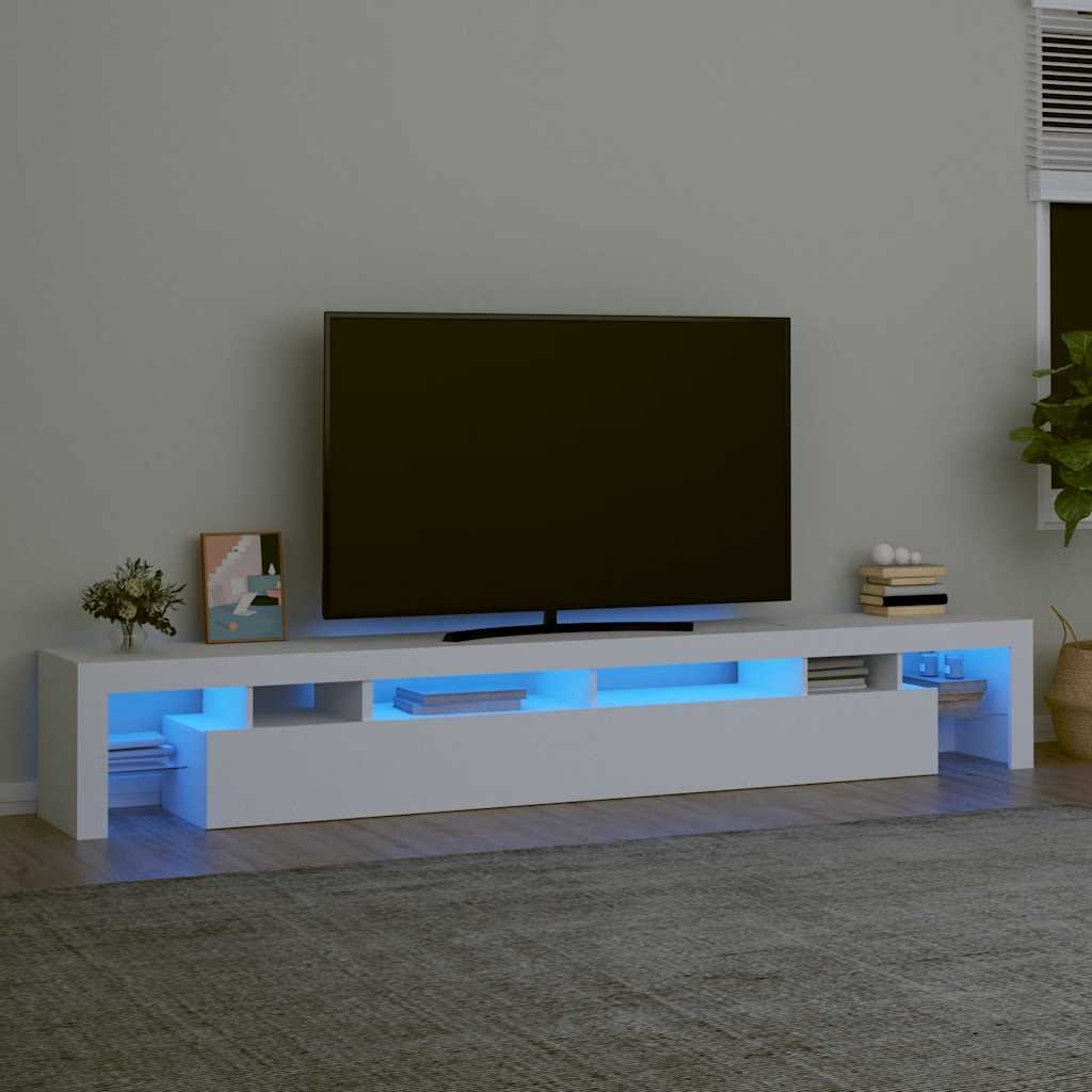Walplus Engineered Wood RGB LED TV Cabinet - White - 260 x 36.5 x 40 cm