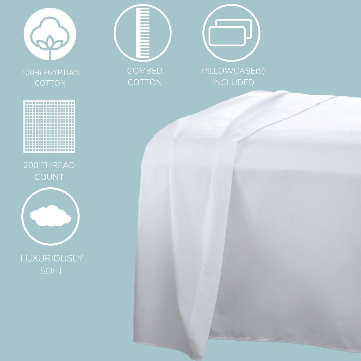 HomeSpace Direct T-200 White Duvet Cover Set - Single