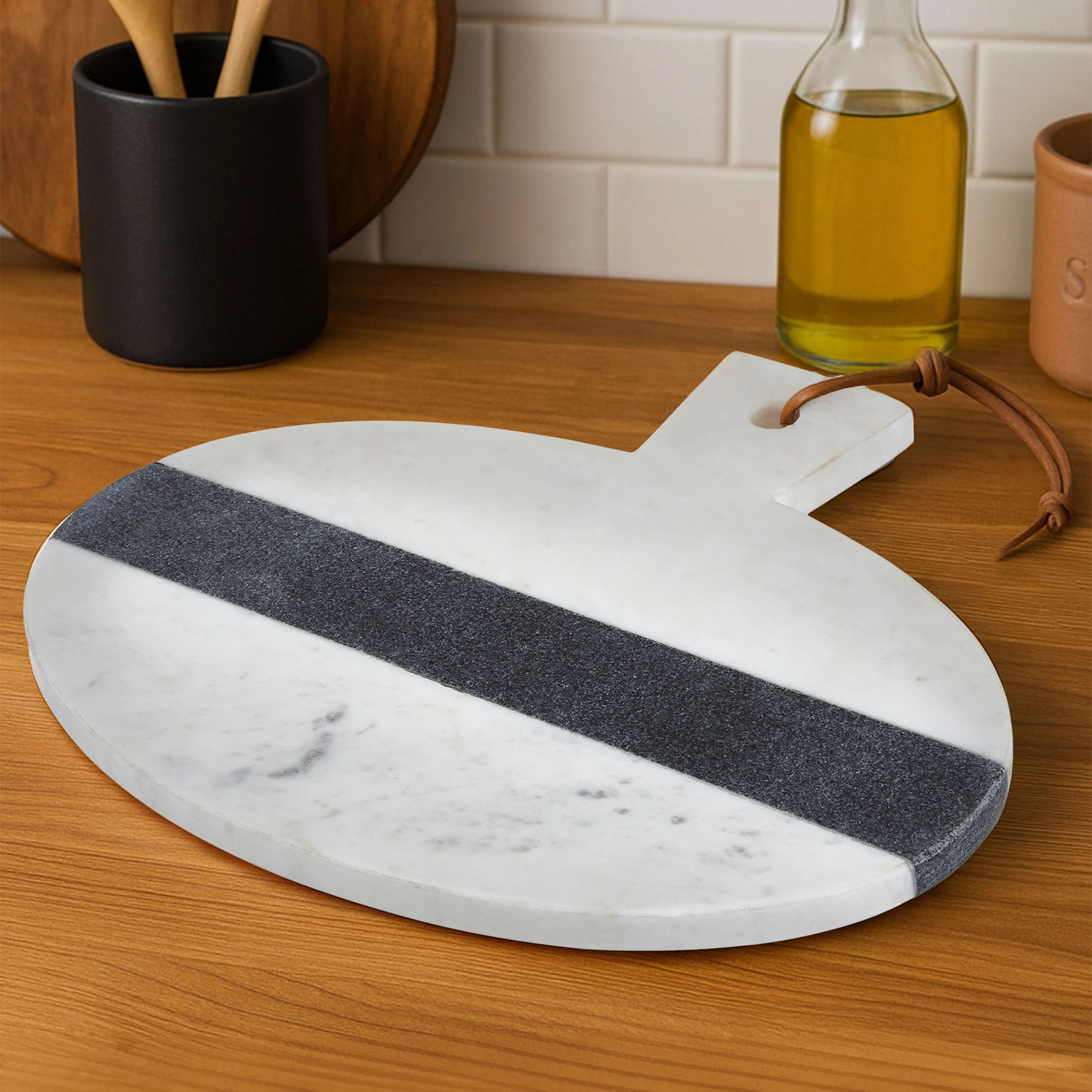 Orsina Bulgari Marble Round Paddle Board - White and Grey