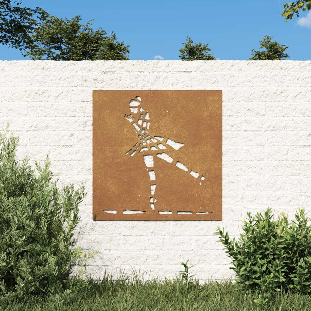 Walplus Garden Wall Decoration Corten Ballet Dancer - Rusty - 55 x 55 x 0.7 cm