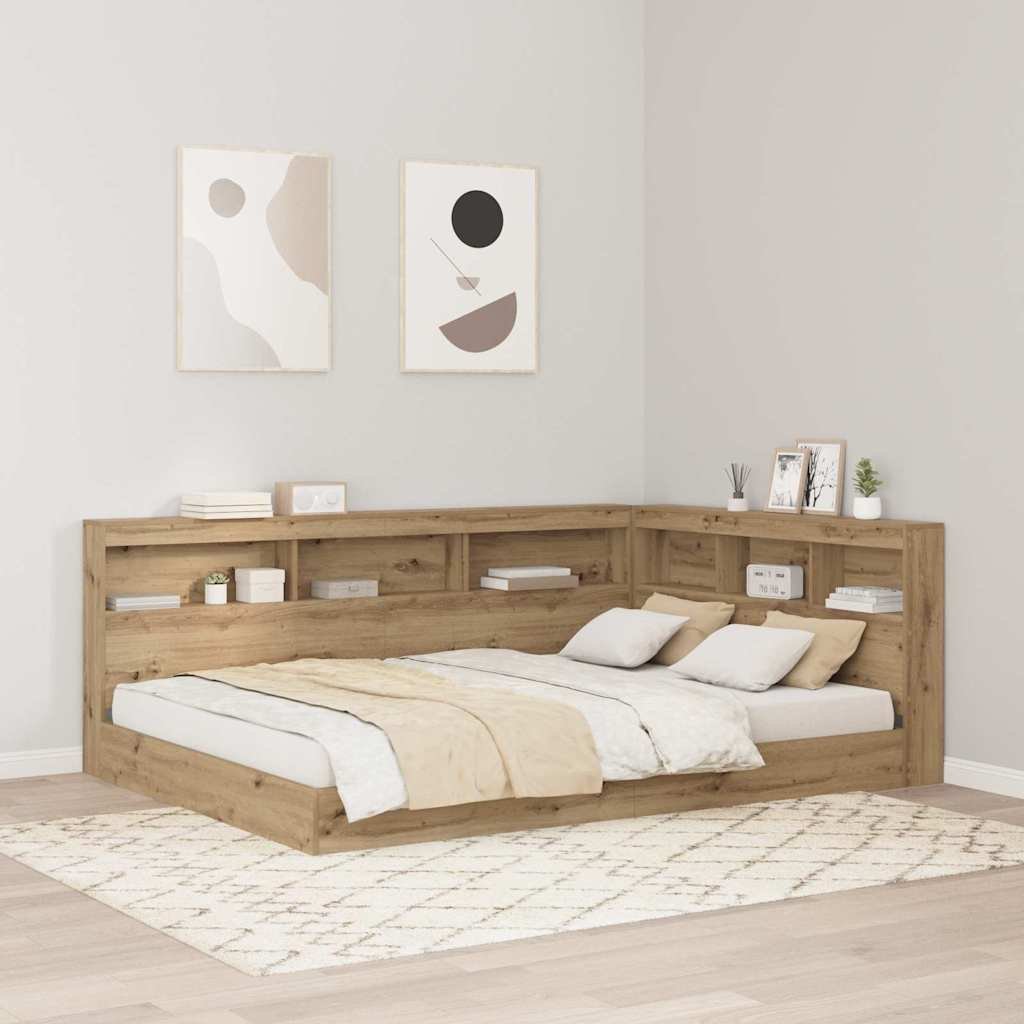 Walplus Wood Storage Headboard - Oak - 217.5 x 157.5 x 76.5 cm