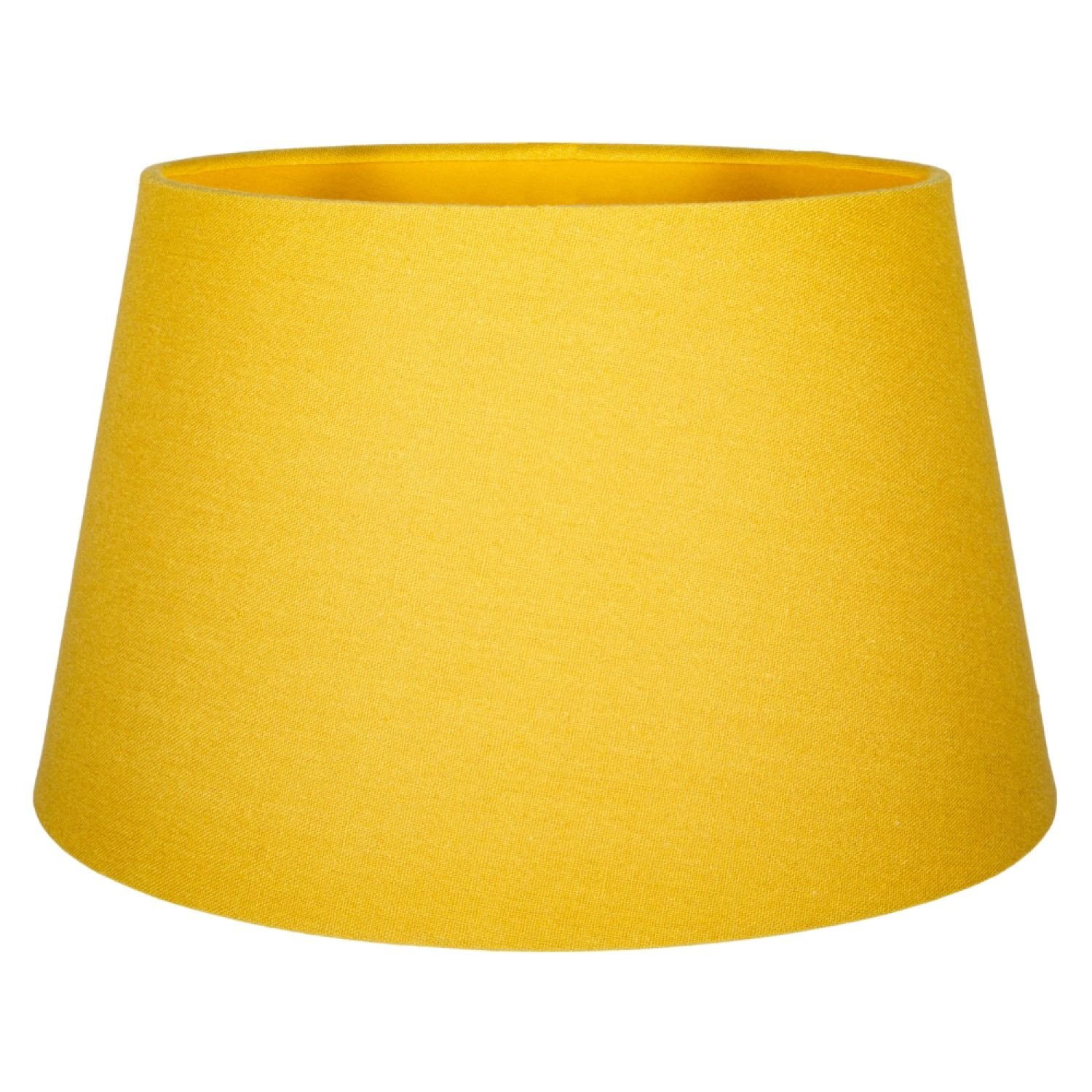 Happy Homewares Mustard Ochre Linen Fabric Drum Lampshade - 30cm