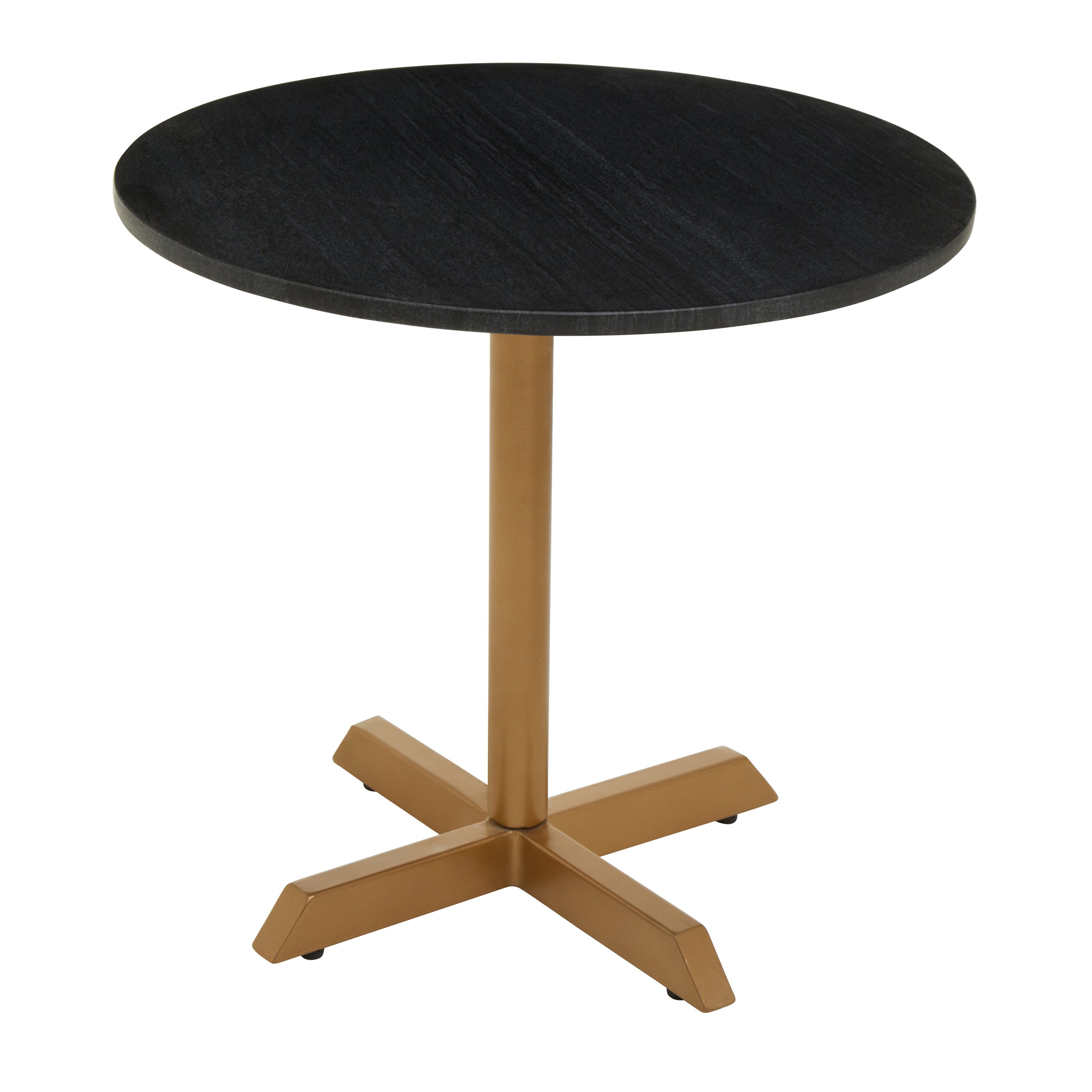 Orsina Varana Marble Top Round Table – Black & Gold