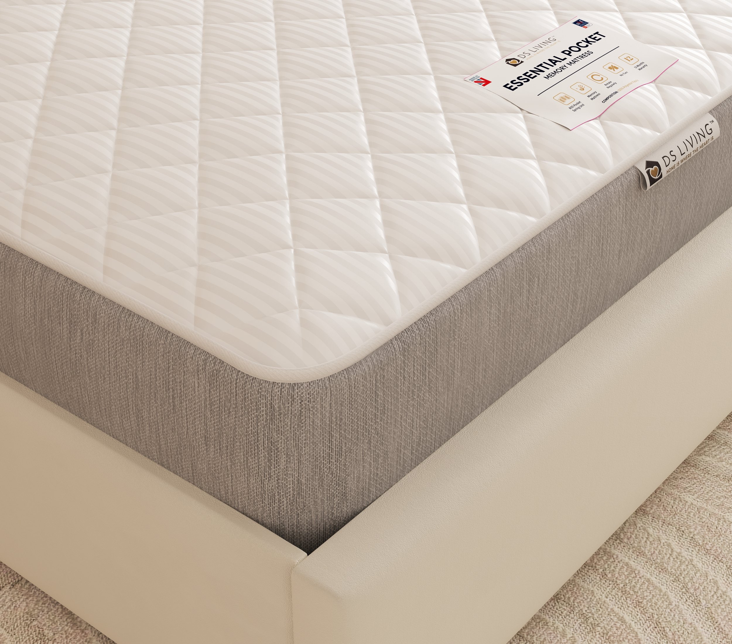 DS Living Classic Comfort Memory Foam Hybrid Pocket Mattress - Super King