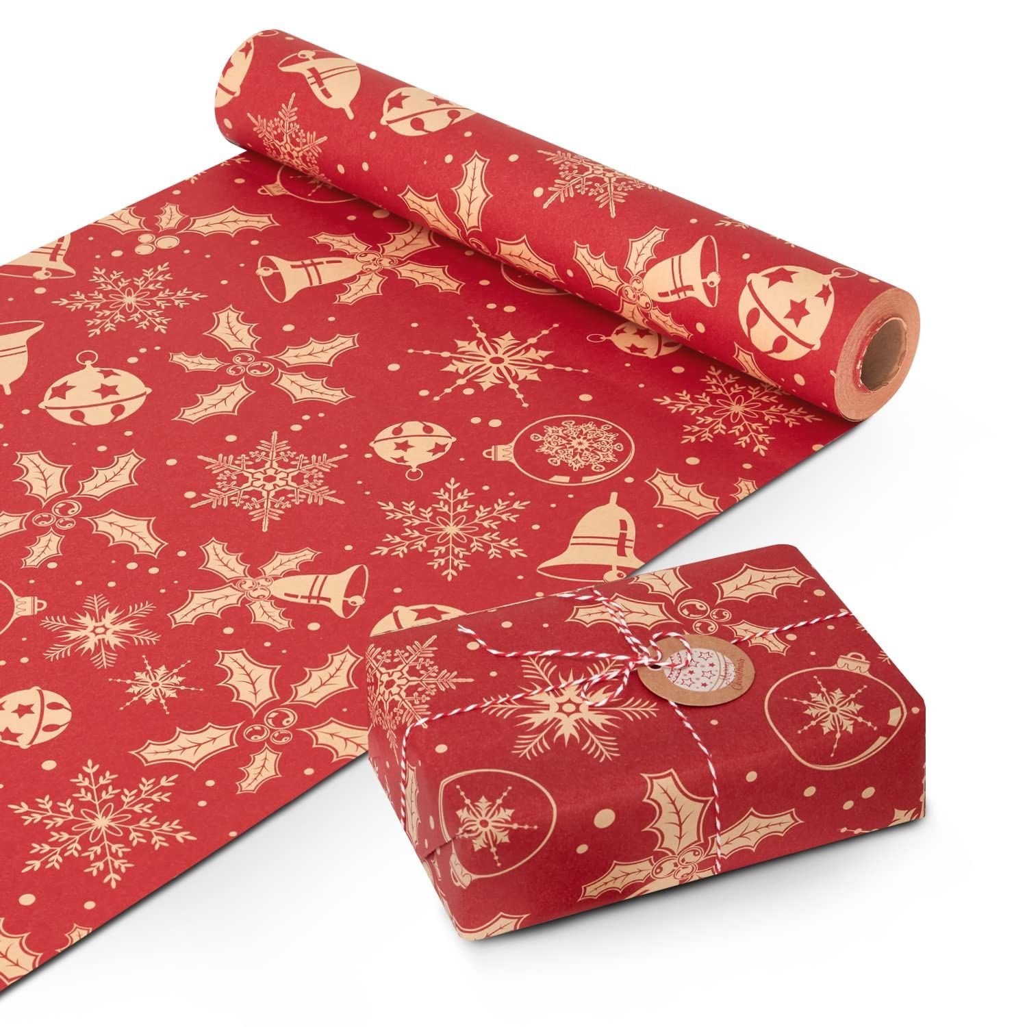 Kraft & Co Kraft Wrapping Paper Roll 44.5cm - Style 8