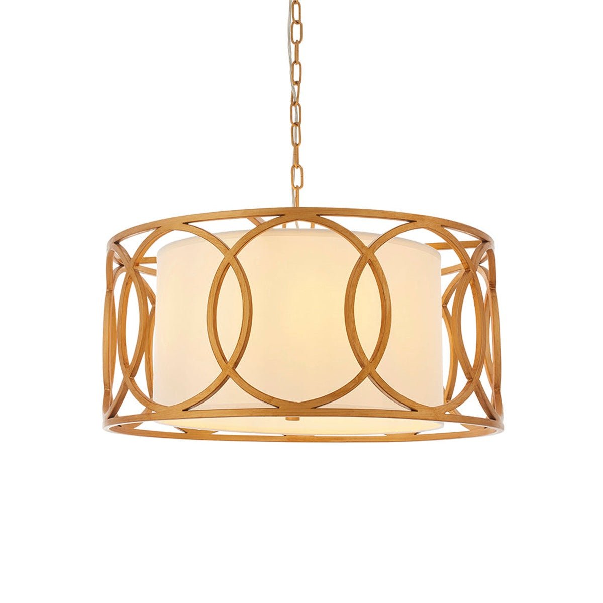Loops Direct Steel and Fabric Multi Arm Pendant - Brushed Gold