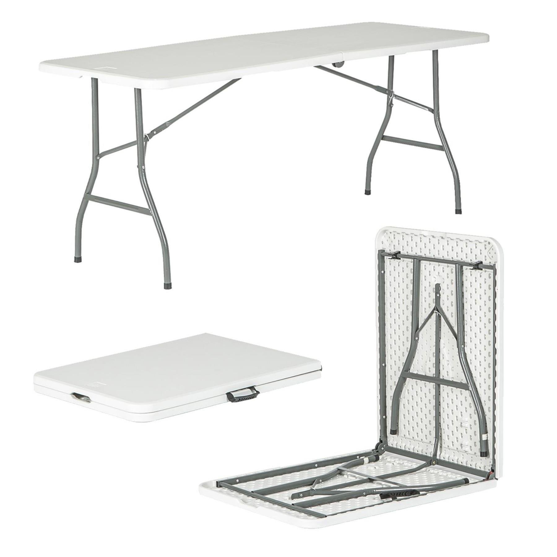 Harbour Housewares Folding Camping Picnic Trestle Table 180cm (6ft) - White