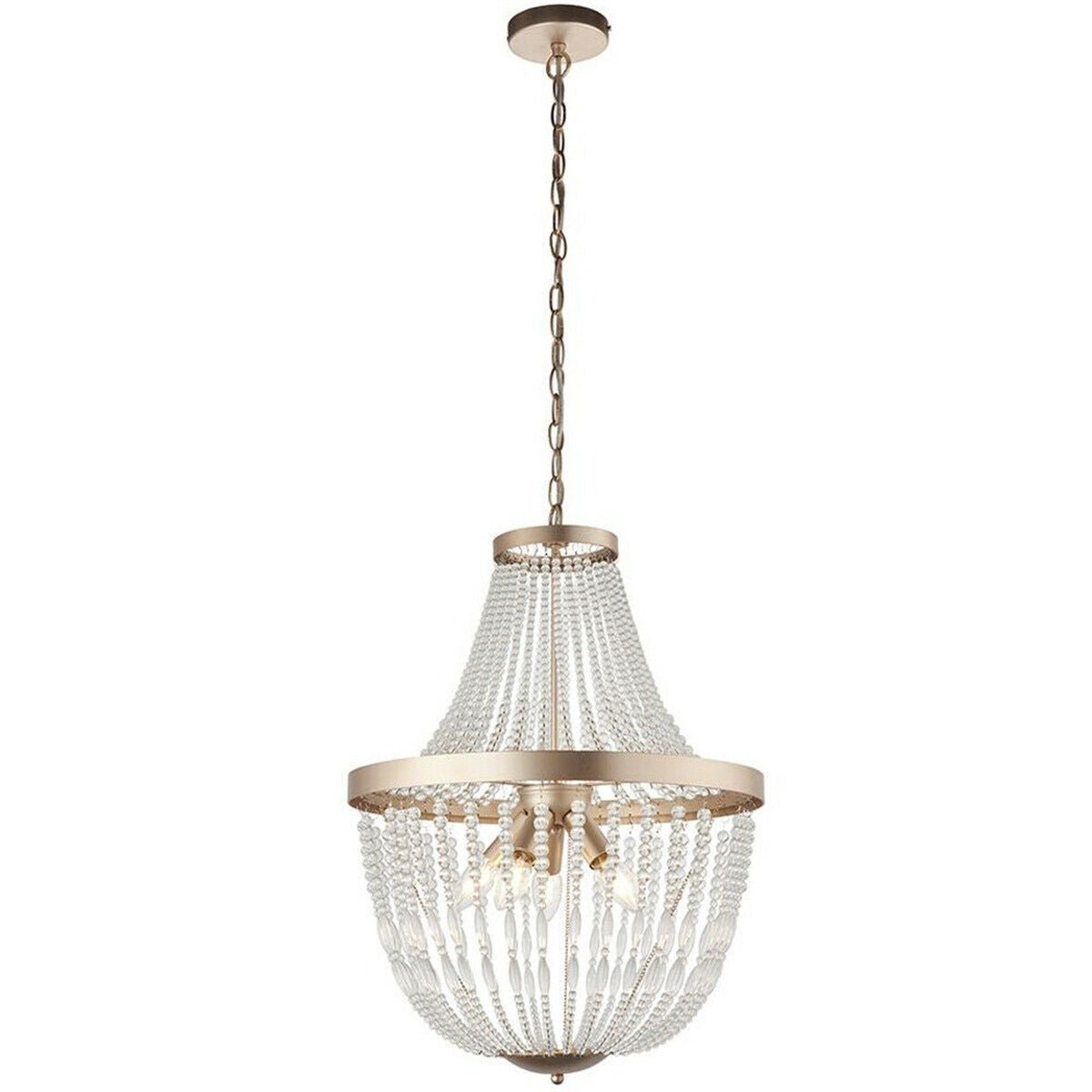 Loops Direct Hanging Ceiling Pendant Light - Rose Gold and Clear