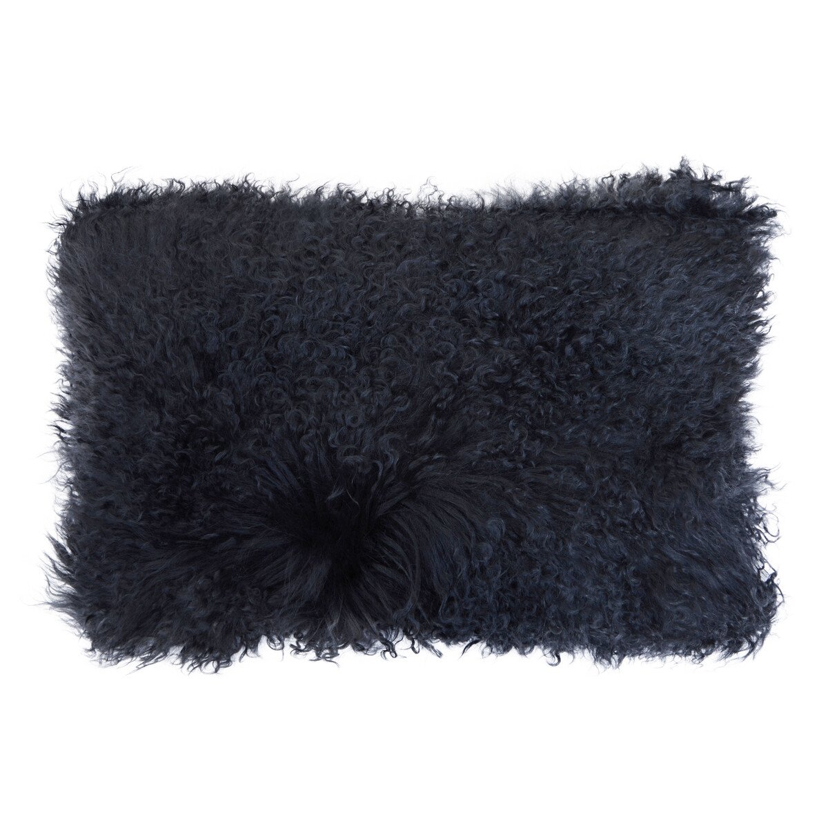 Orsina Bosie Real Mongolian Fur Rectangular Cushion – Black