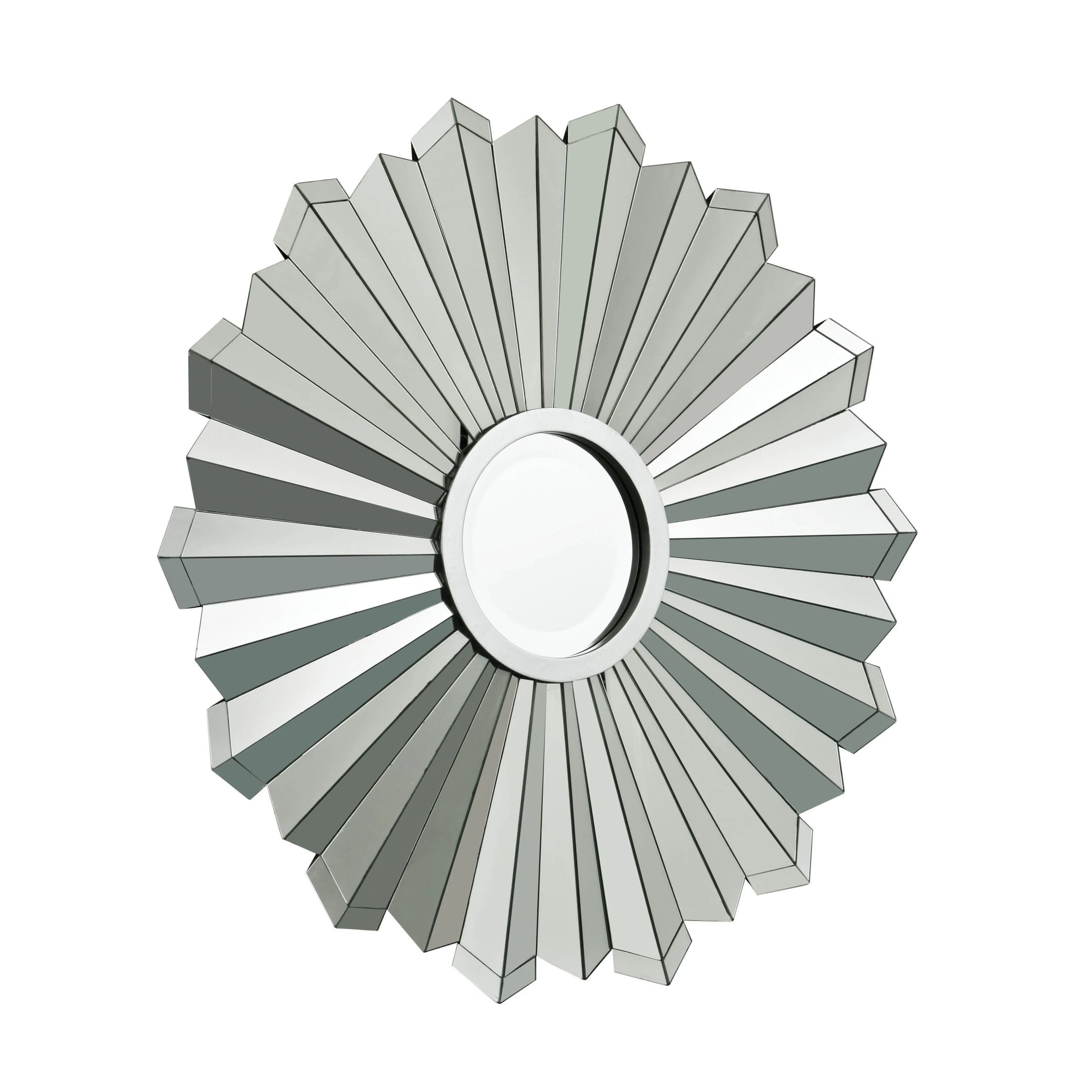 Orsina Flare Sunburst Design Wall Mirror – Silver