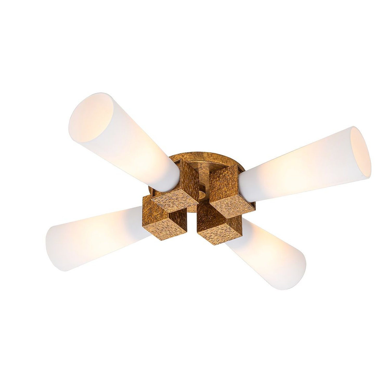 Elstead Kristy Flush Ceiling Light - Distressed Gold