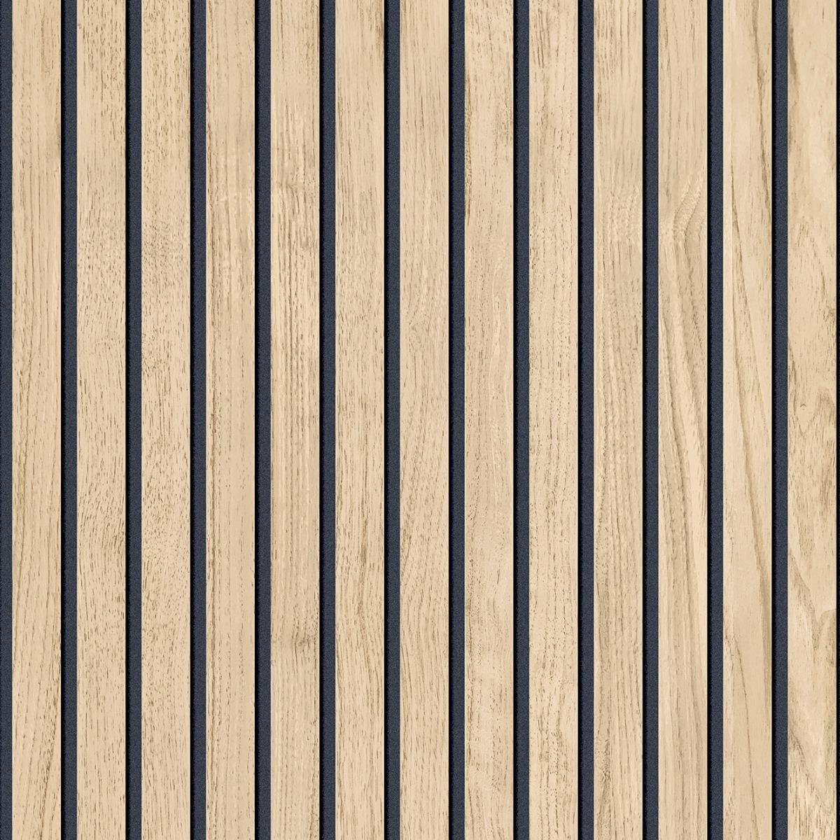 Belgravia Panacea Wood Slats Wallpaper - Light Oak