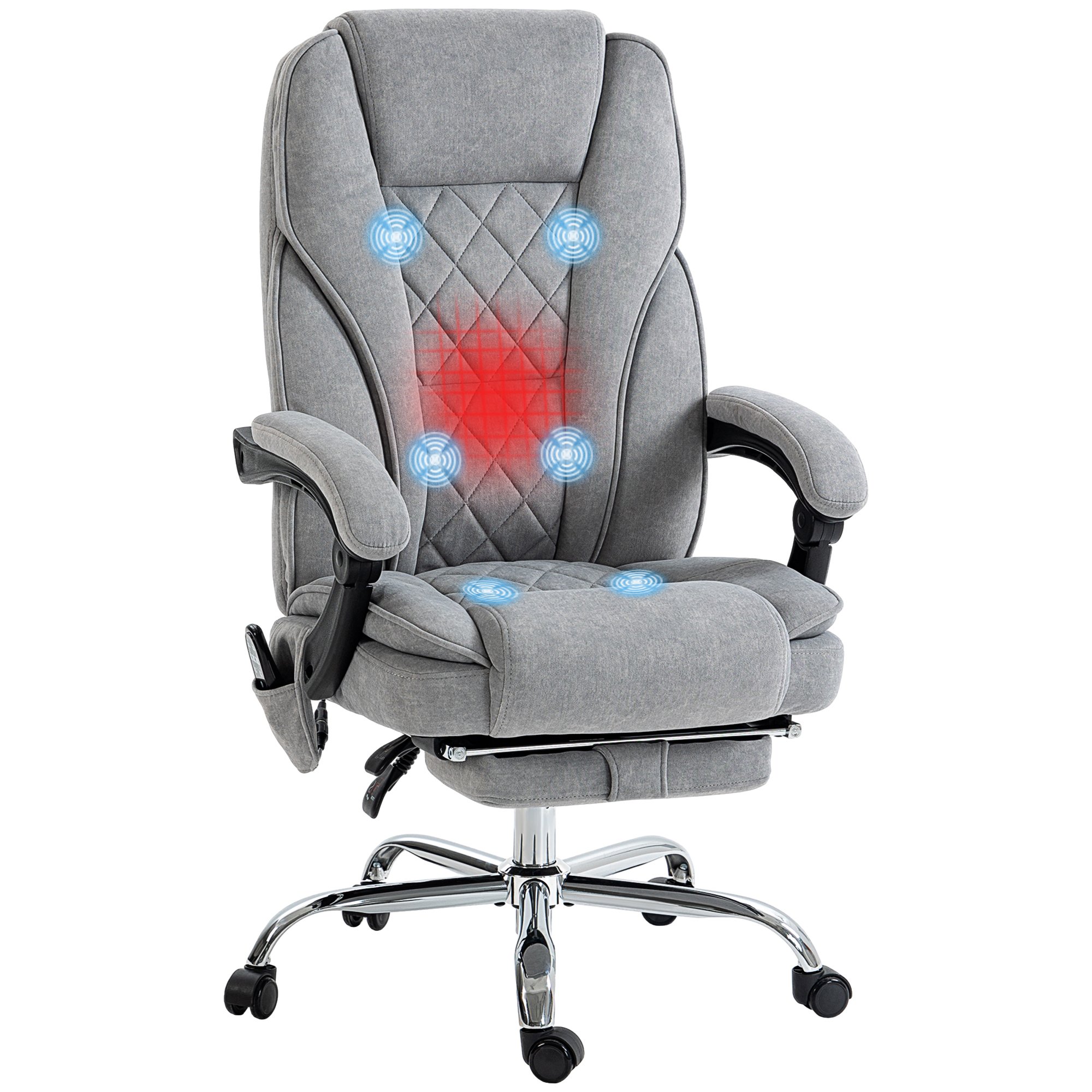 Vinsetto 6 Point Massage and Heat Massage Office Chair - Grey